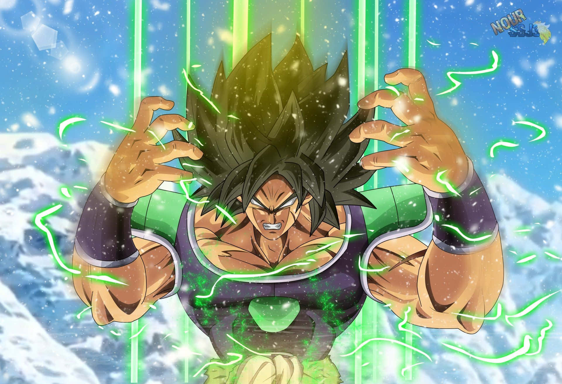 สามนักสู้ โกคู เบจิต้า และโบรลี่ ก้าวไปข้างหน้าในภาพยนตร์ Dragon Ball Super: Broly วอลเปเปอร์