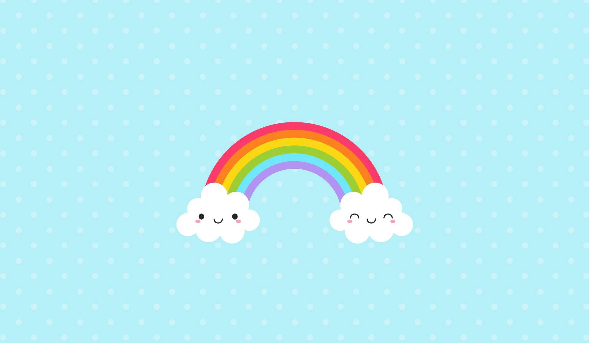 สายรุ้งสีฟ้าพาสเทล วอลเปเปอร์