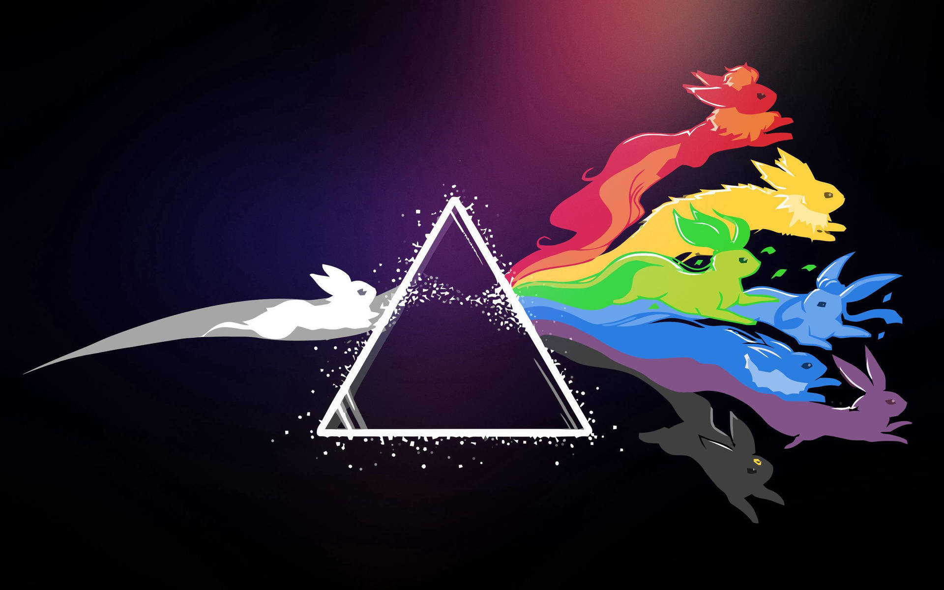 วอลเปเปอร์โปเกมอนอีวุยสายรุ้ง Pink Floyd — อนิเมะ วอลเปเปอร์