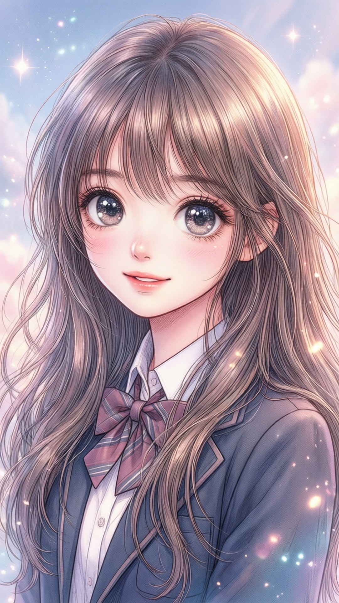 สาวน้อยมังงะในชุดนักเรียน วอลเปเปอร์