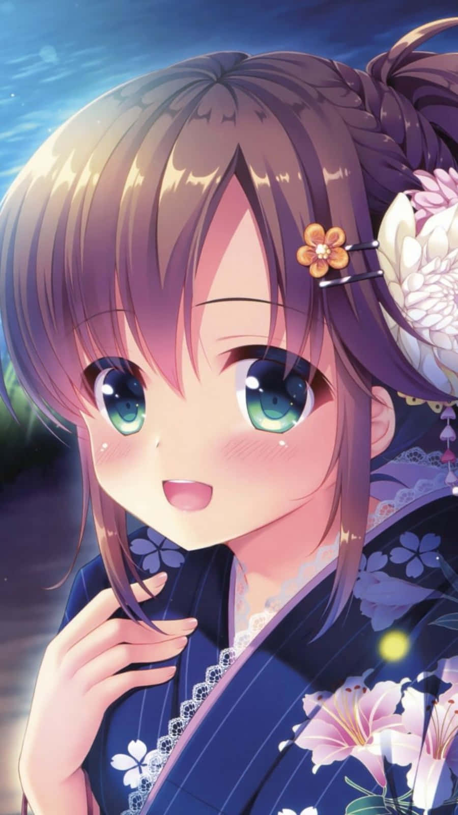 "สาวน้อยอนิเมะน่ารักคนนี้ไม่กลัวที่จะแสดงด้านอ่อนโยนของเธอ" วอลเปเปอร์