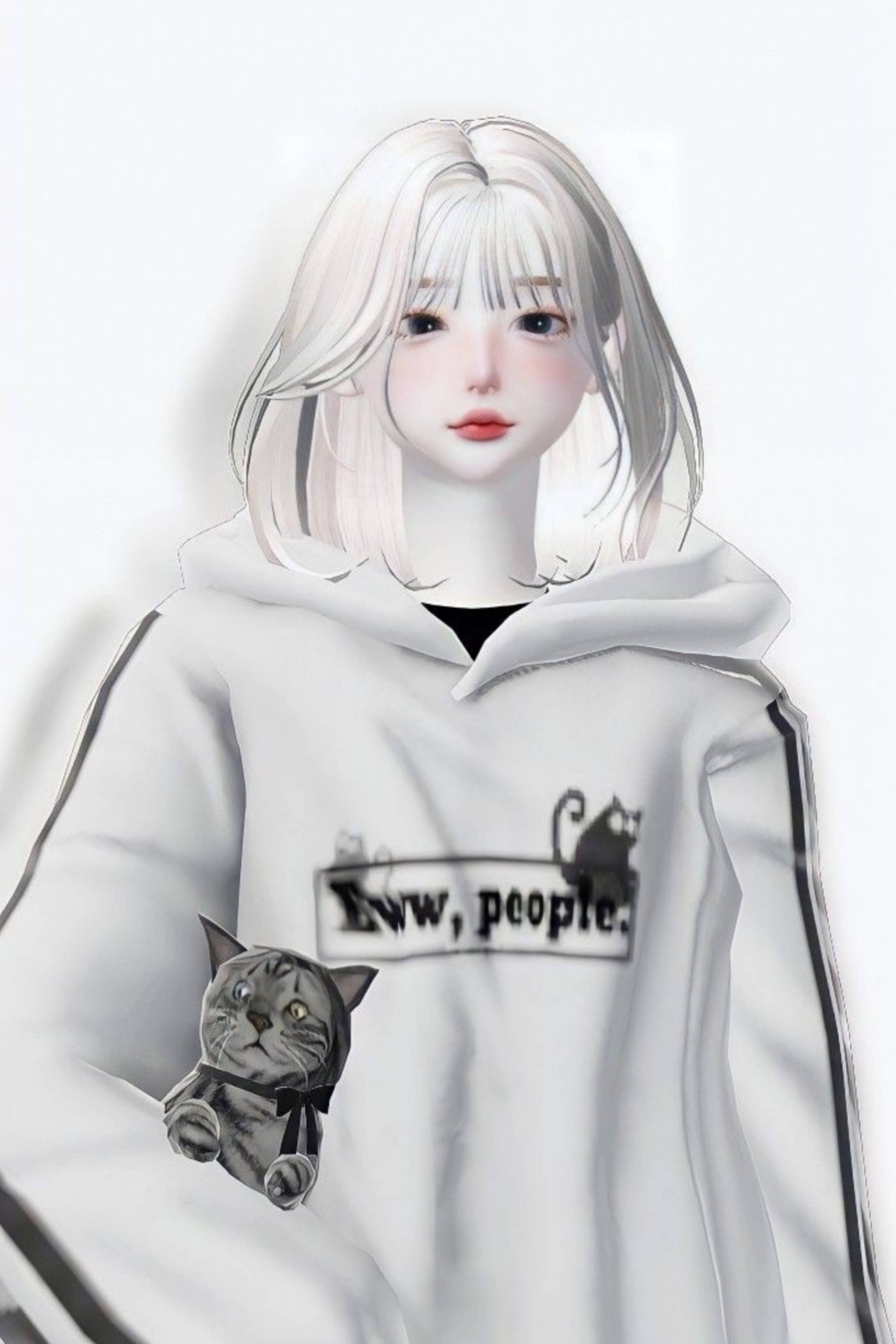 สาวสวยสไตล์ขาว Zepeto วอลเปเปอร์
