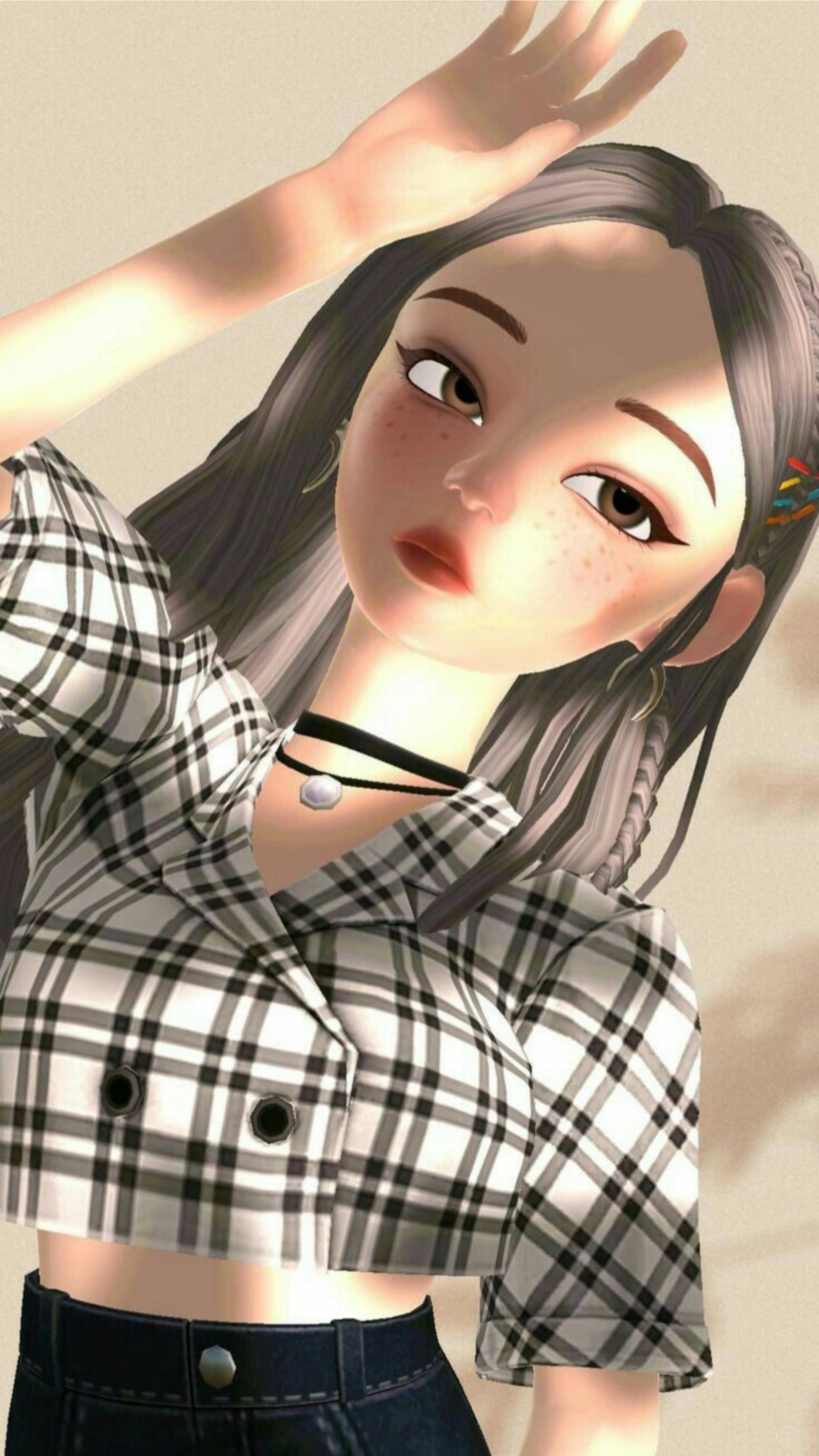 สาวสไตล์ Zepeto เงาในแสงทอง วอลเปเปอร์