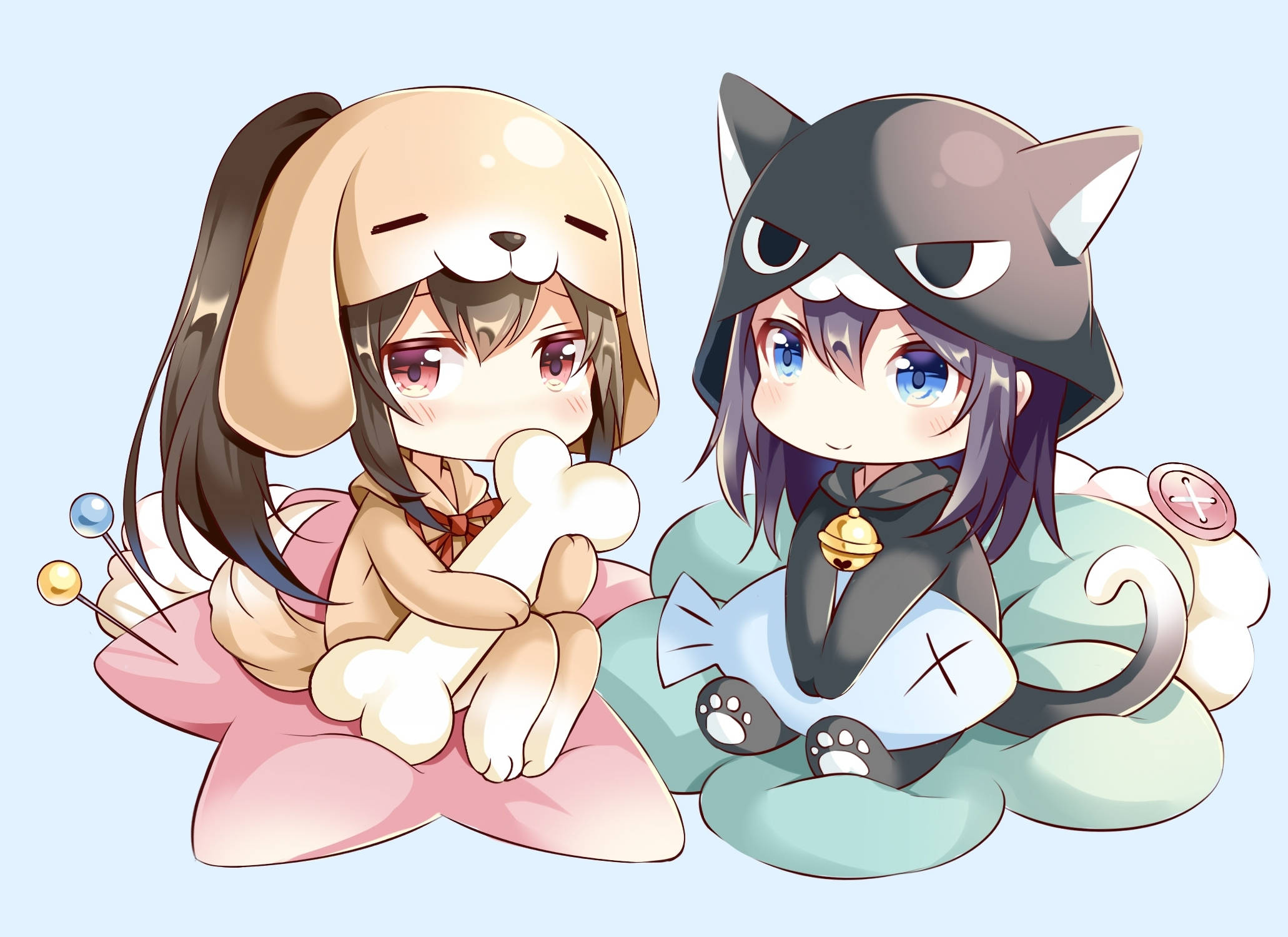 สาวอนิเมะชิบิมินิใส่ฮู้ด วอลเปเปอร์