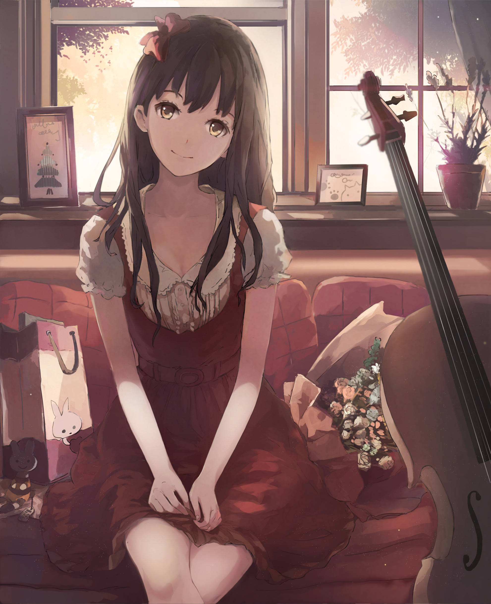 สาวอนิเมะน่ารักกับเชลโล วอลเปเปอร์