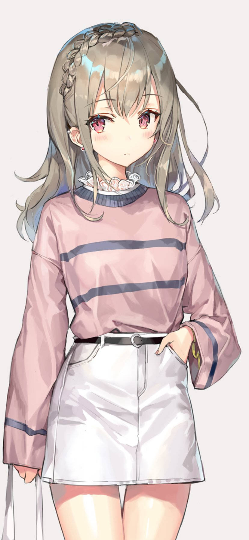 สาวอนิเมะน่ารักสไตล์เก๋ PFP วอลเปเปอร์