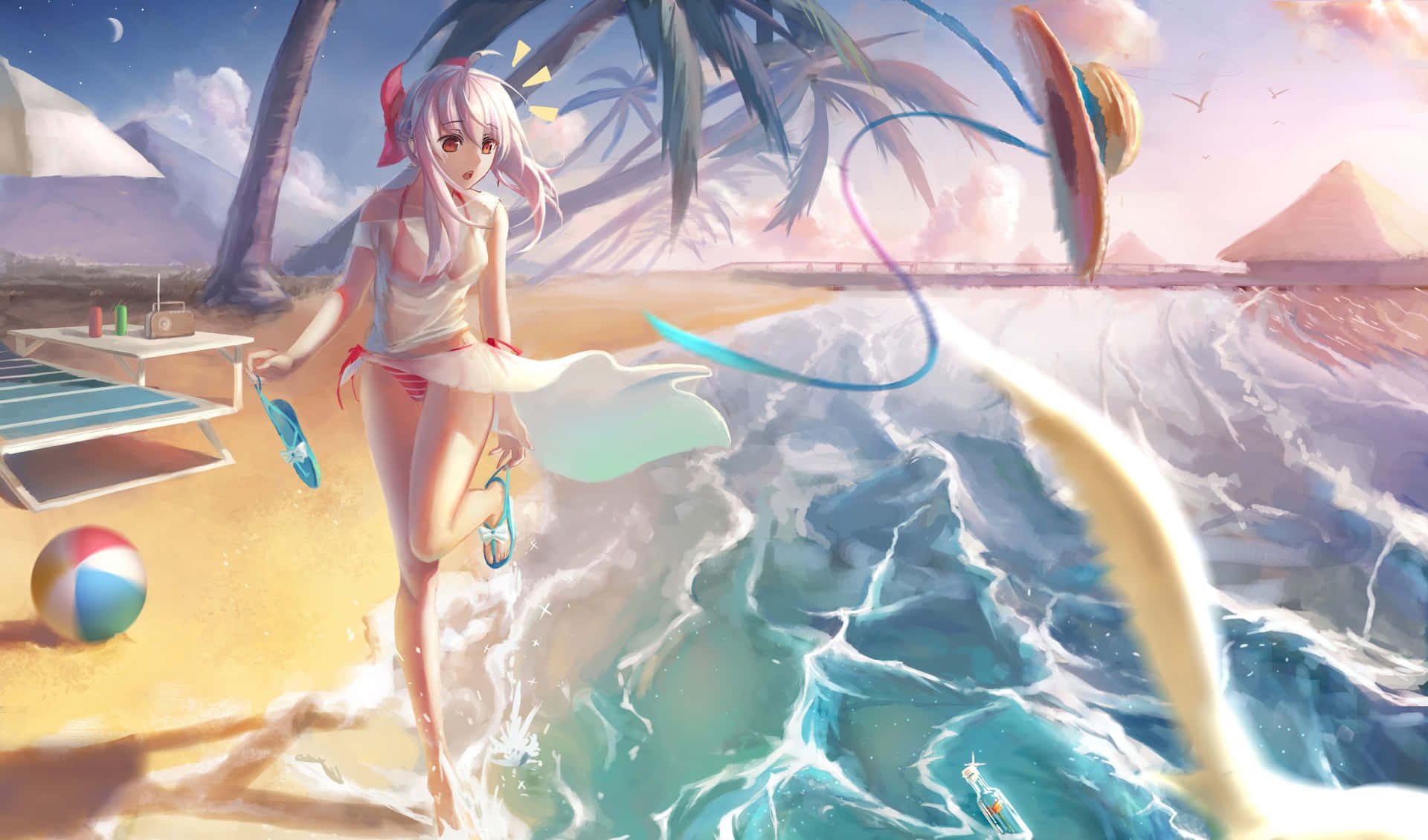 อนิเมะชายหาด — อนิเมะแนวสวยงาม GIF วอลเปเปอร์