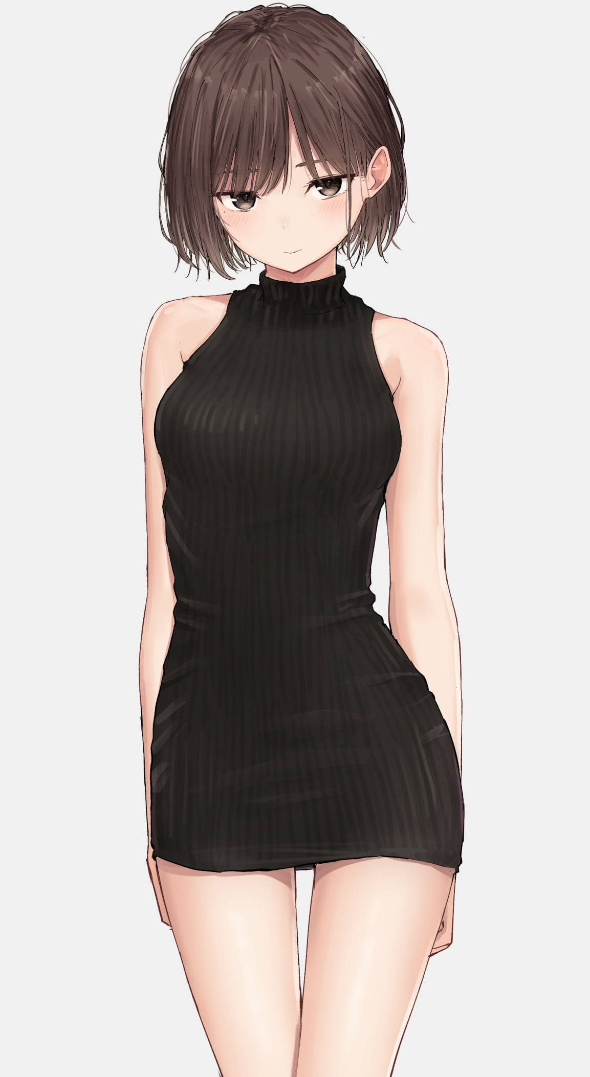 สาวอนิเมะสวยในชุดดำเซ็กซี่ วอลเปเปอร์