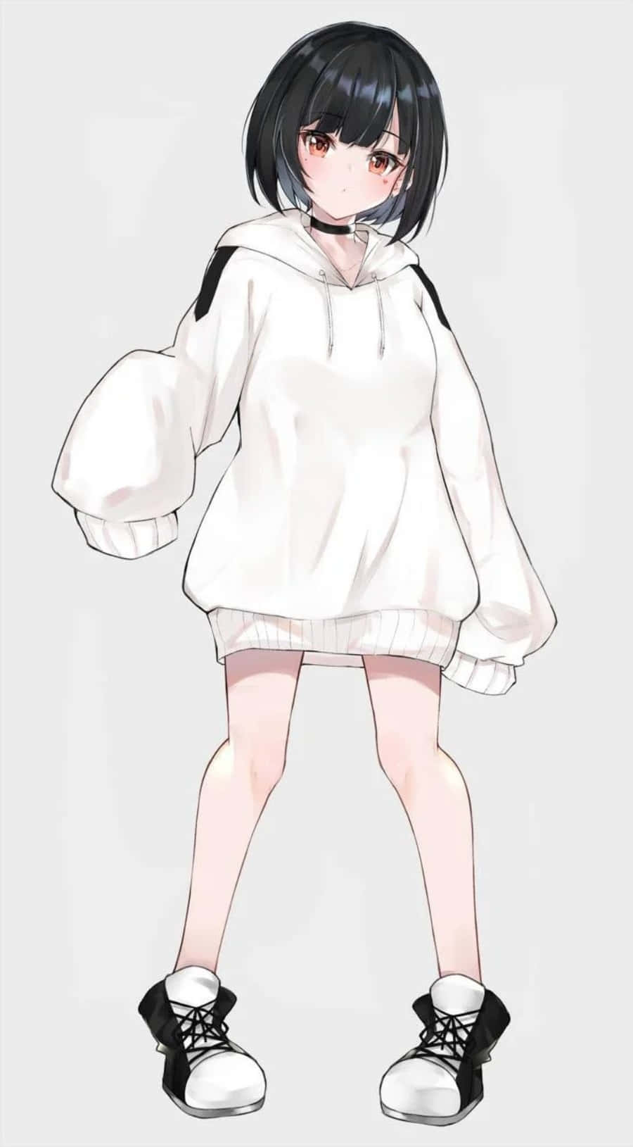 สาวอนิเมะสุดแฟชั่นใส่ฮู้ดดี้สไตล์เก๋! วอลเปเปอร์