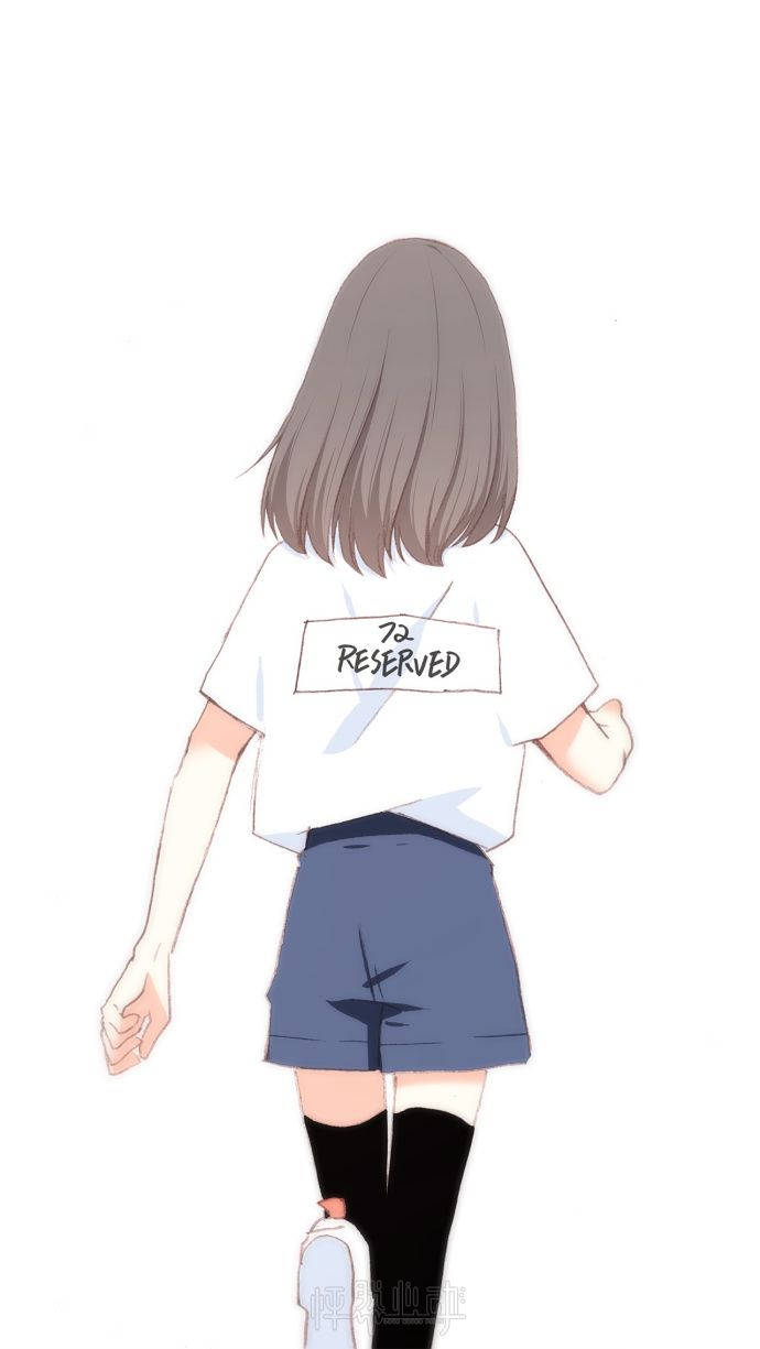 สาวอนิเมะสไตล์สวยงามมุมมองด้านหลัง วอลเปเปอร์