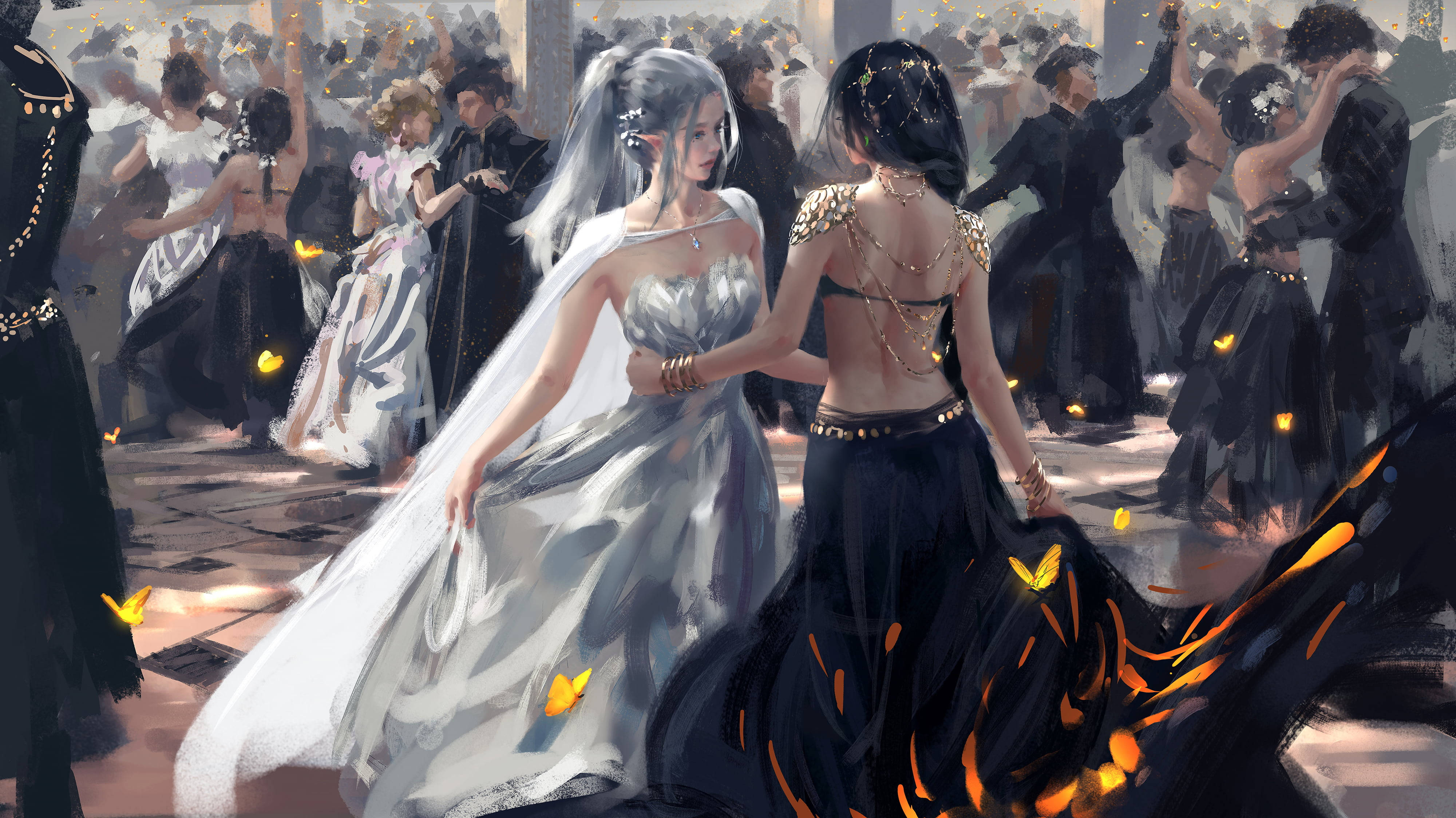 สาวอนิเมะเต้นพร้อมกัน วอลเปเปอร์