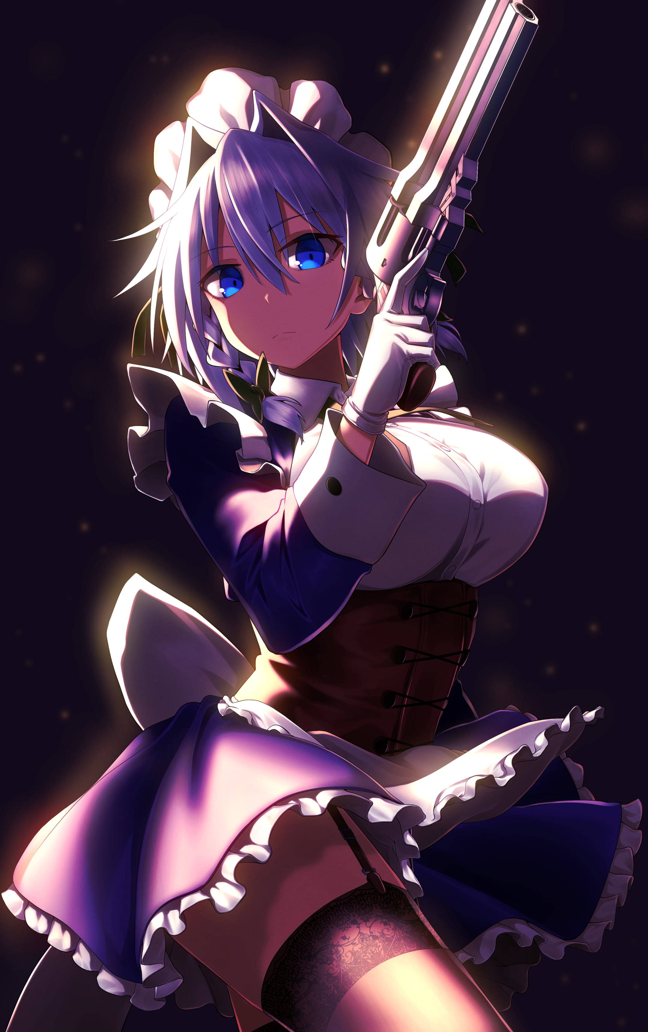 สาวอนิเมะเท่ PFP Sakuya Izayoi วอลเปเปอร์