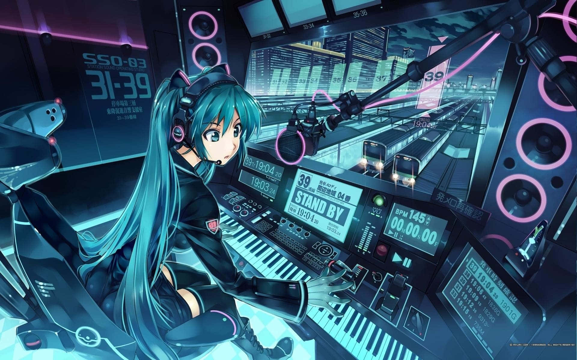 สาวเกมเมอร์น่ารักเล่นเปียโน วอลเปเปอร์