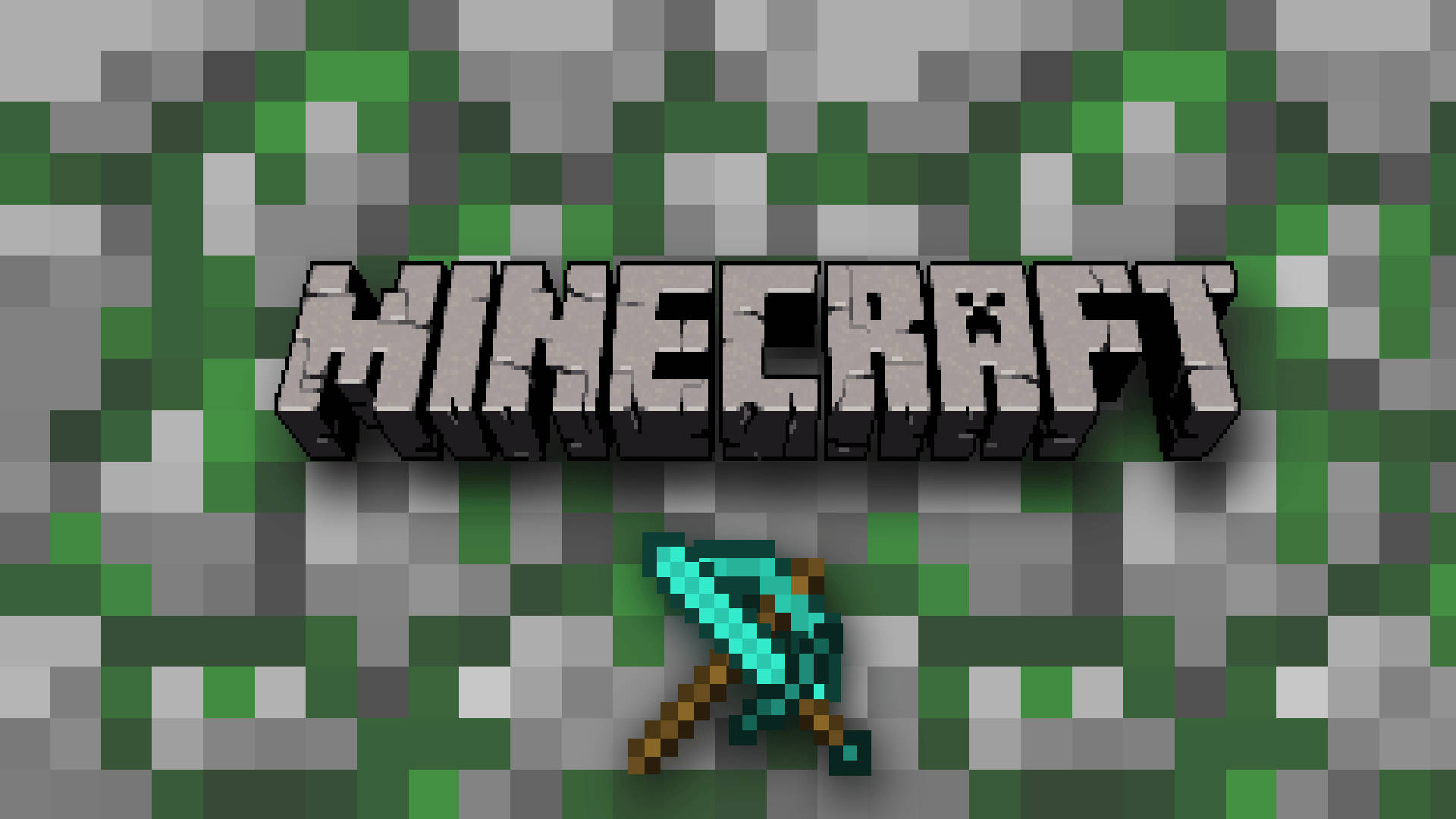 วอลเปเปอร์โลโก้ข้อความ Minecraft และดาบพลั่ว — มายคราฟ วอลเปเปอร์
