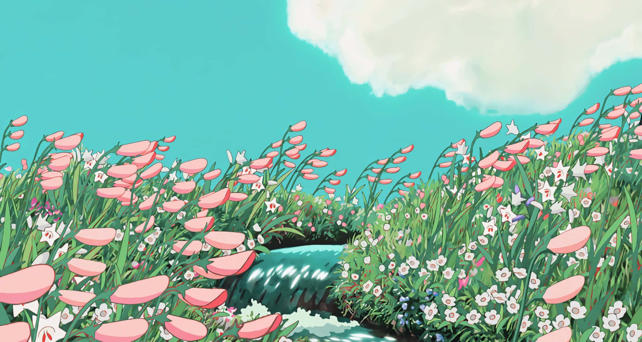 สำรวจจินตนาการของคุณกับ Aesthetic Ghibli วอลเปเปอร์