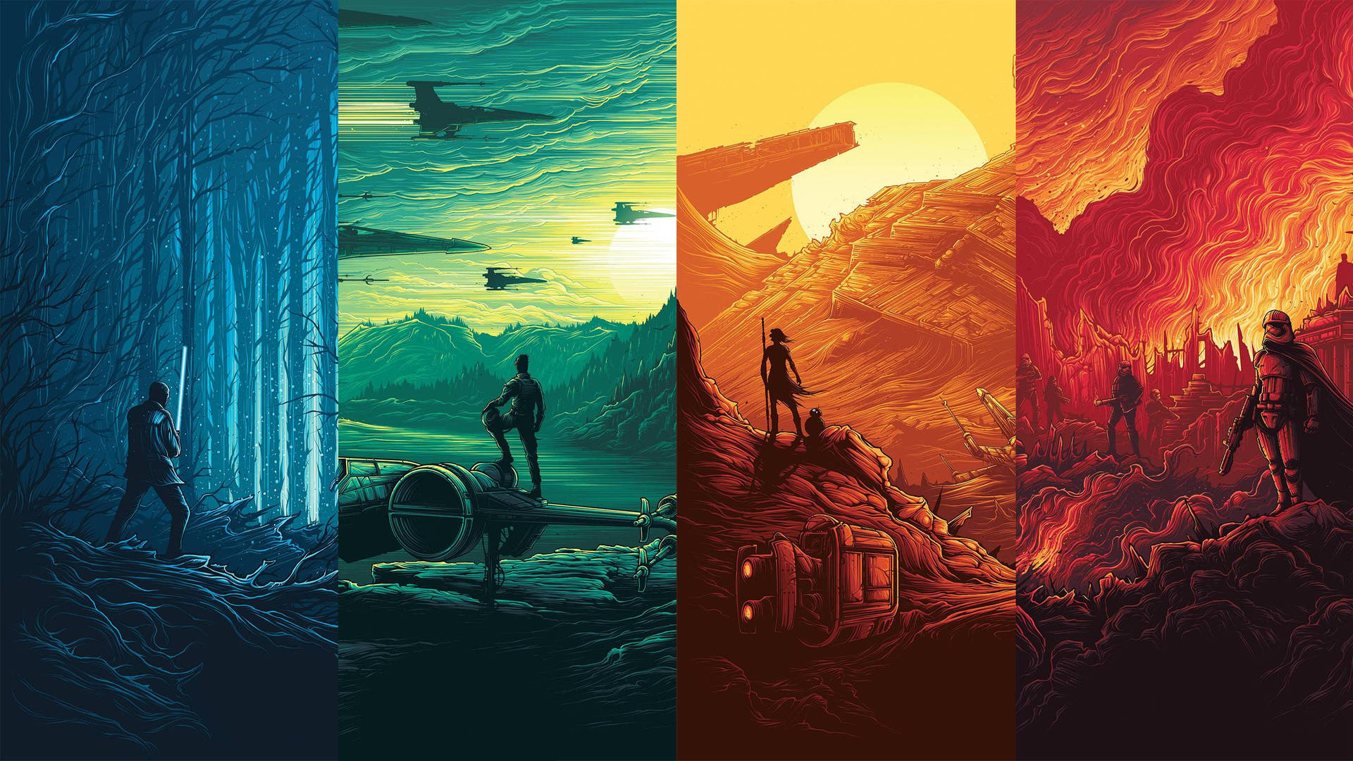 วอลเปเปอร์ Star Wars ของสตอร์มทรูปเปอร์ยืนบนก้อนหินในสนามรบใน The Force Awakens — สตาร์วอร์ส วอลเปเปอร์