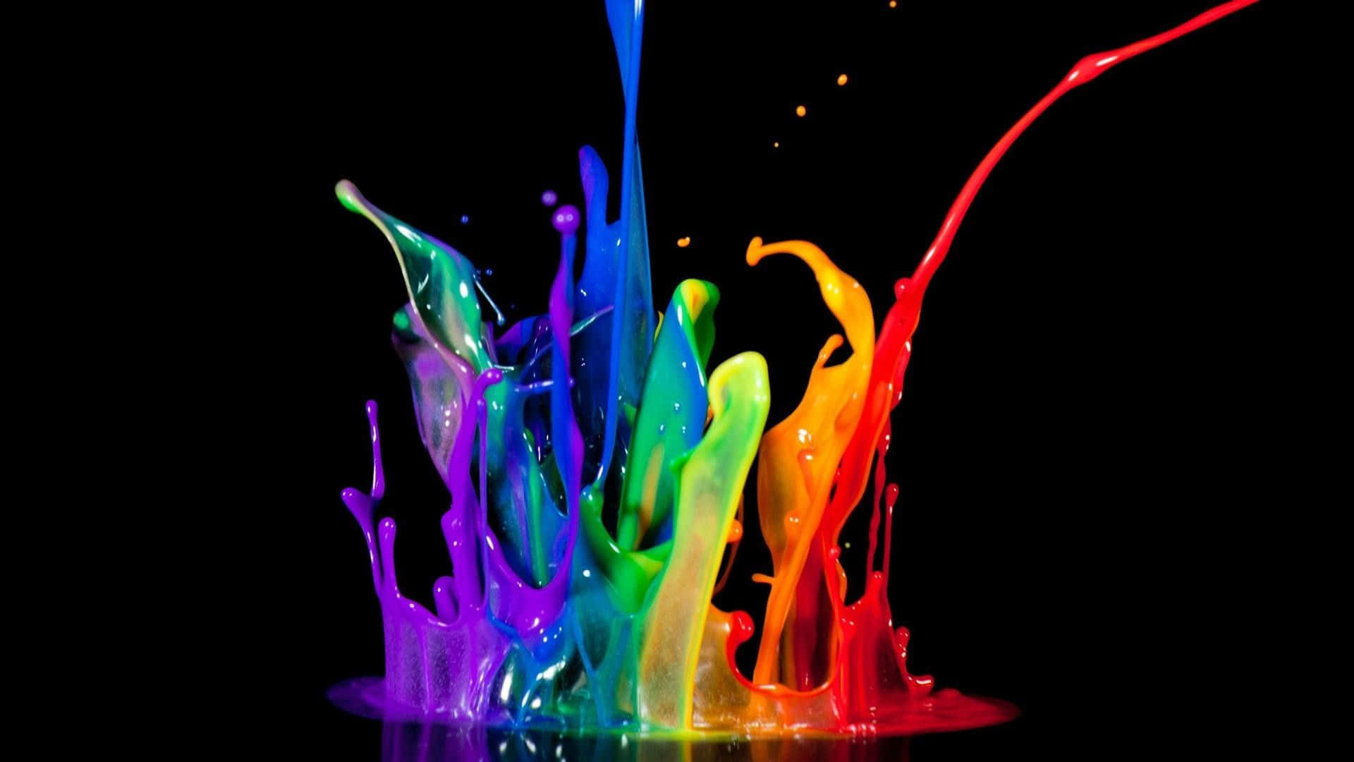 สีสันนีออนกระเด็นพู่กัน วอลเปเปอร์