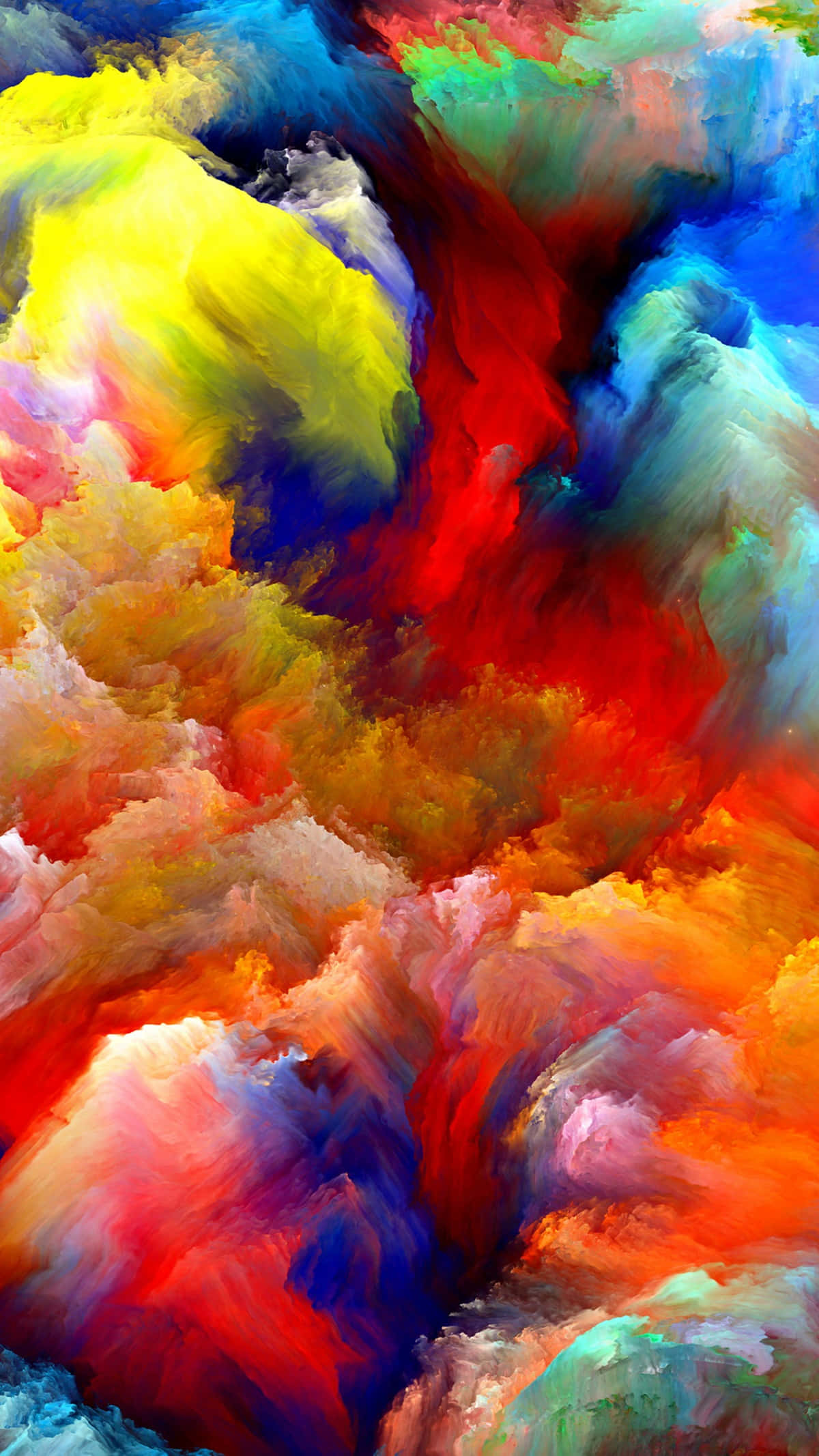 สีสันสดใส - ภาพวาดดิจิทัลนามธรรม 4K หลากสี วอลเปเปอร์