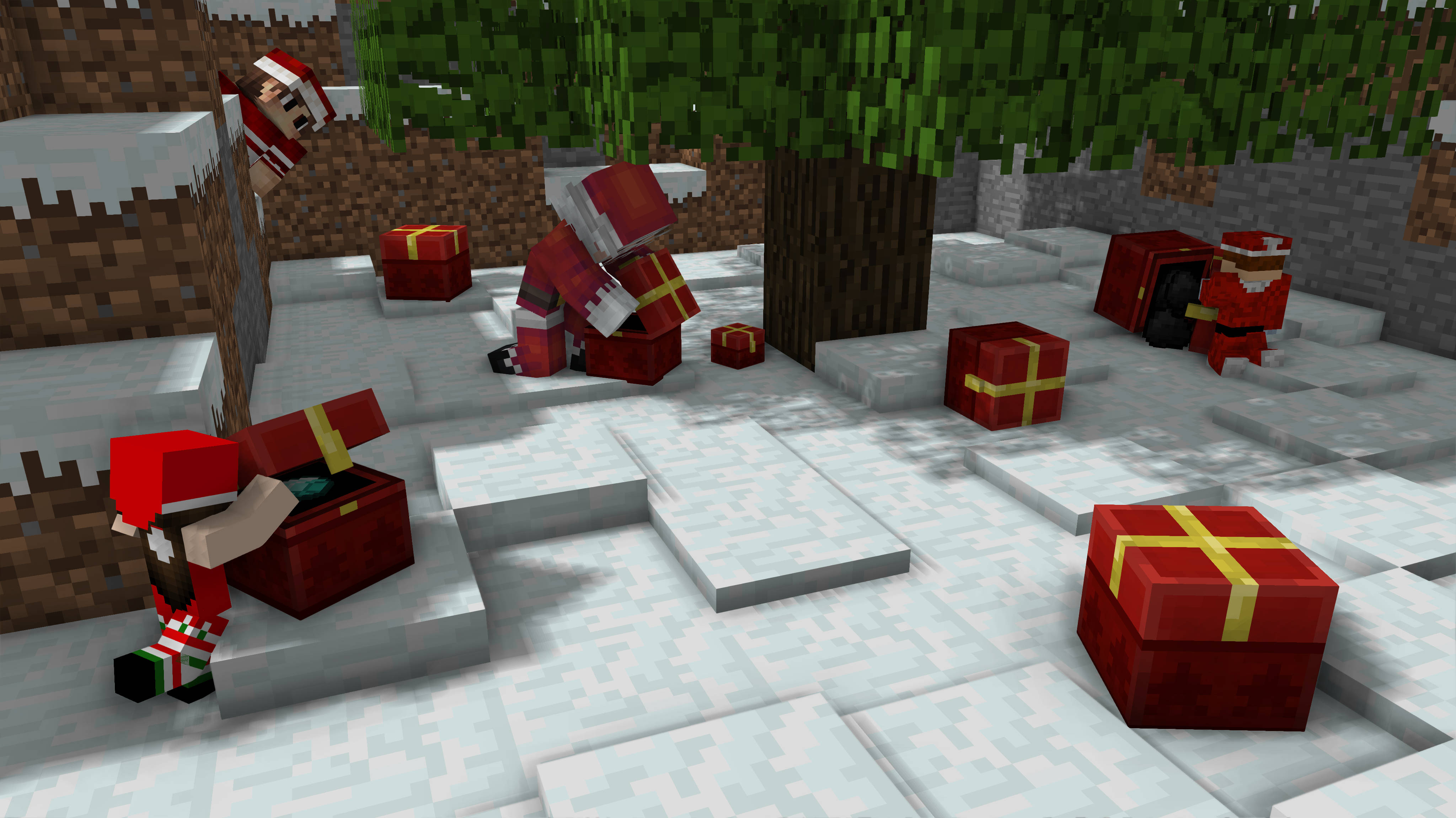 สุขสันต์วันคริสต์มาสกับมูฟวี่ Minecraft วอลเปเปอร์