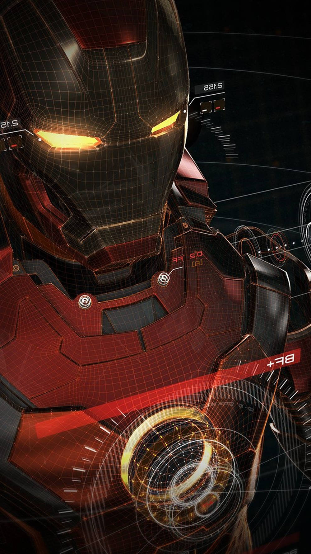 สไตล์ Iron Man โทรศัพท์มือถือดีไซน์หุ่นยนต์ วอลเปเปอร์