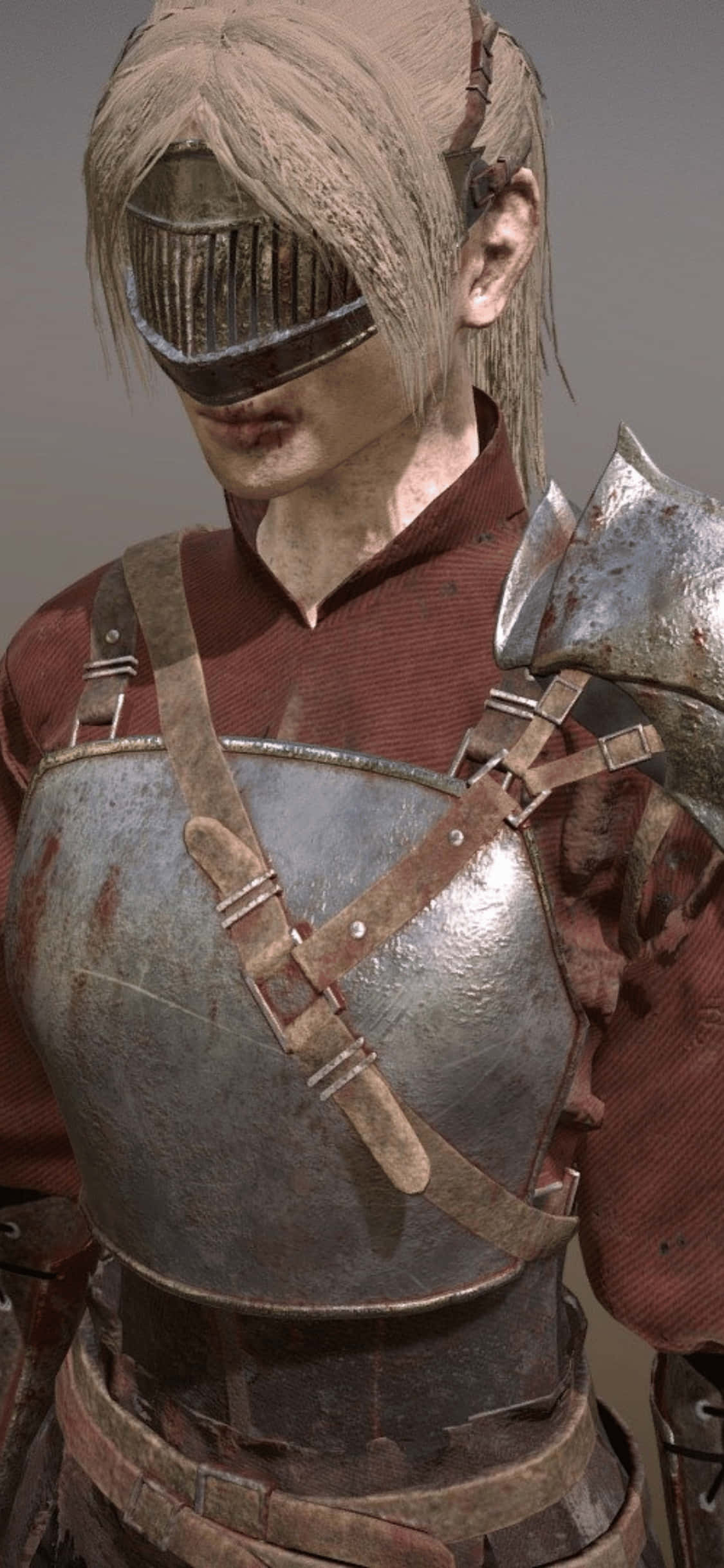 หญิงสวมเกราะ พื้นหลัง Mordhau สำหรับ iPhone Xs วอลเปเปอร์