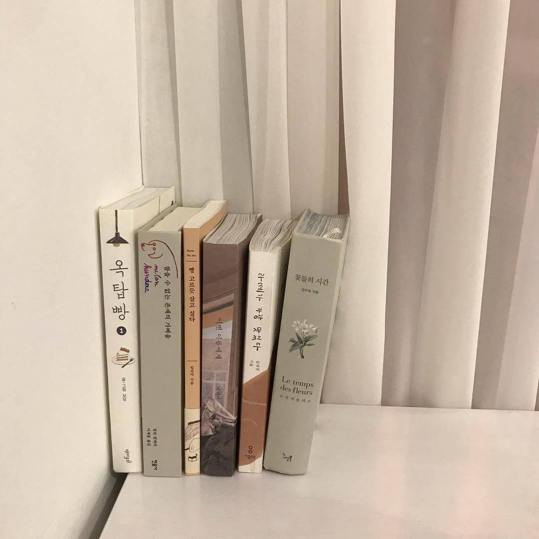 วอลเปเปอร์หนังสือเกาหลีสไตล์มินิมอลโทนสีเบจ — สีเบจ สุนทรียภาพ GIF วอลเปเปอร์