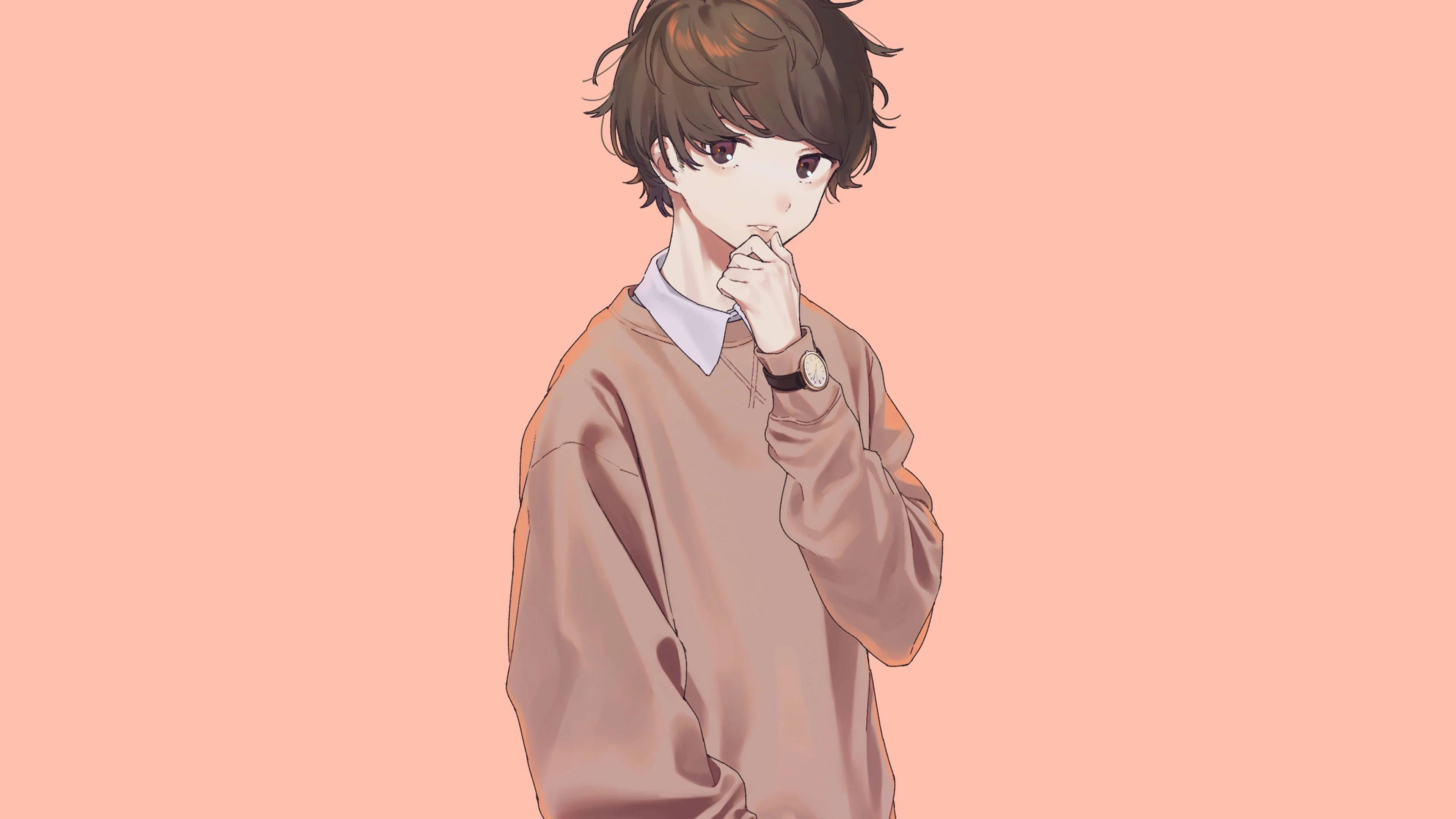 หนุ่มหล่อน่ารักสไตล์พาสเทลสีชมพู วอลเปเปอร์