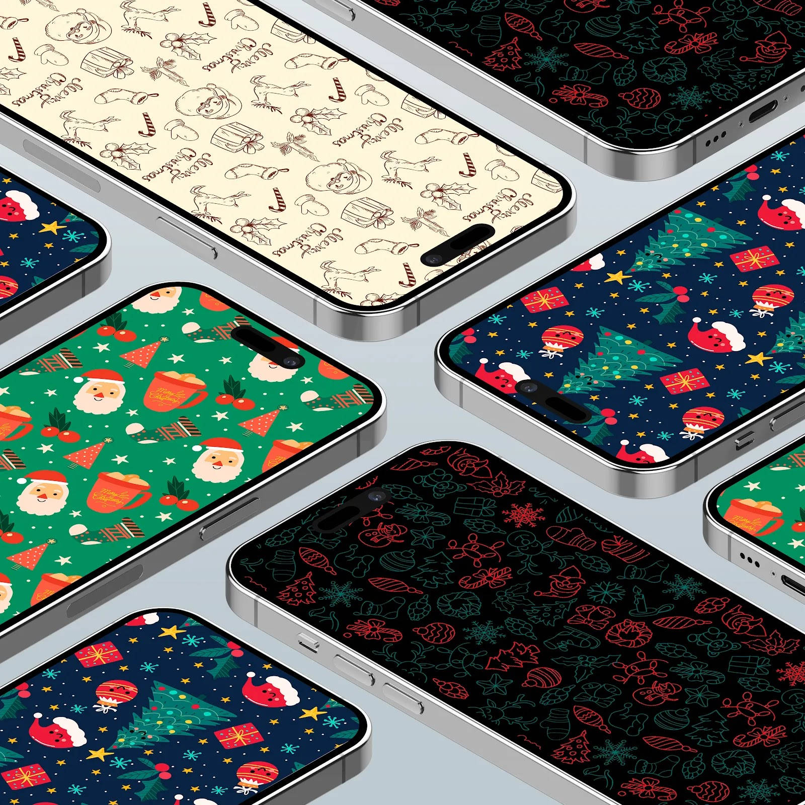 หน้าจอ iPhone สุดพรีพปีธีมคริสต์มาส วอลเปเปอร์