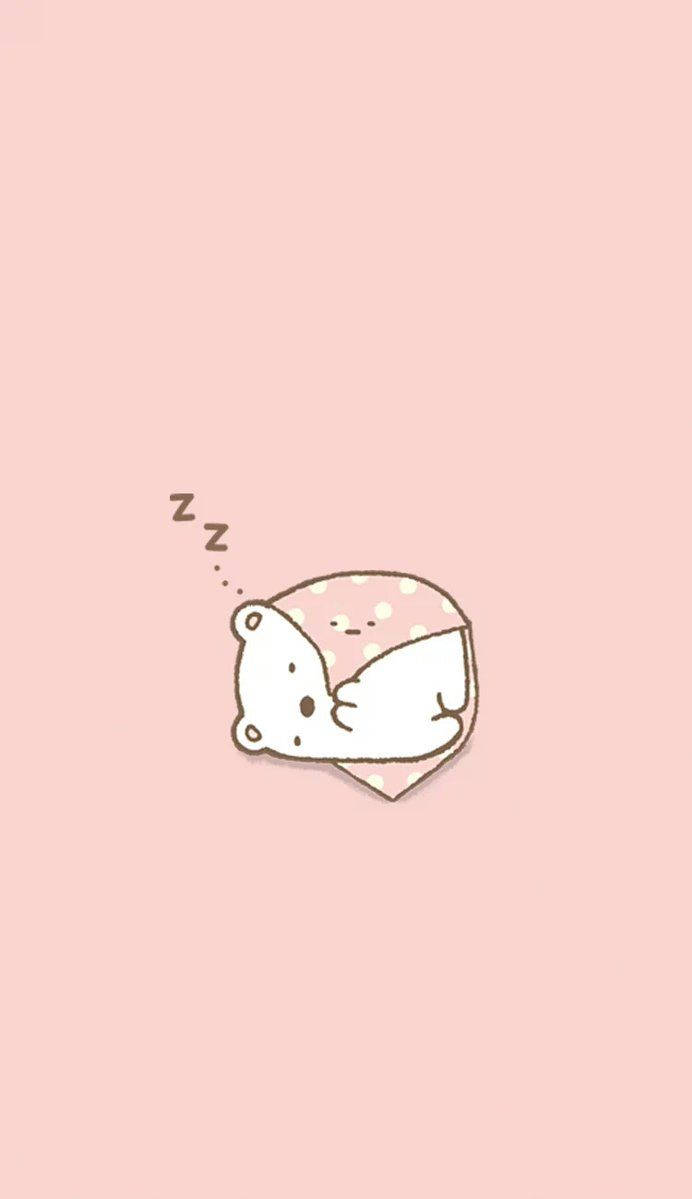 หมีขาวน่ารัก HD กำลังนอนหลับ วอลเปเปอร์