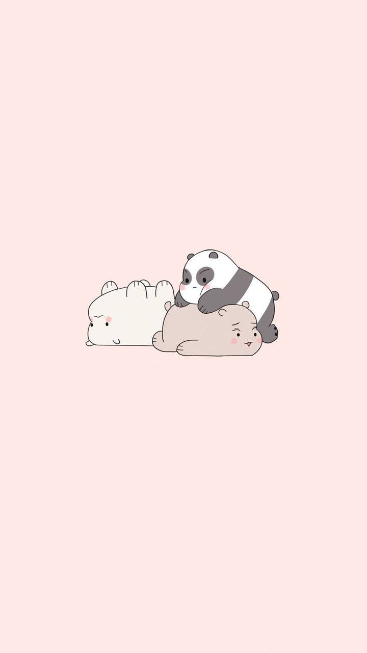 หมีสามพี่น้องสุดน่ารักในสไตล์การ์ตูน วอลเปเปอร์