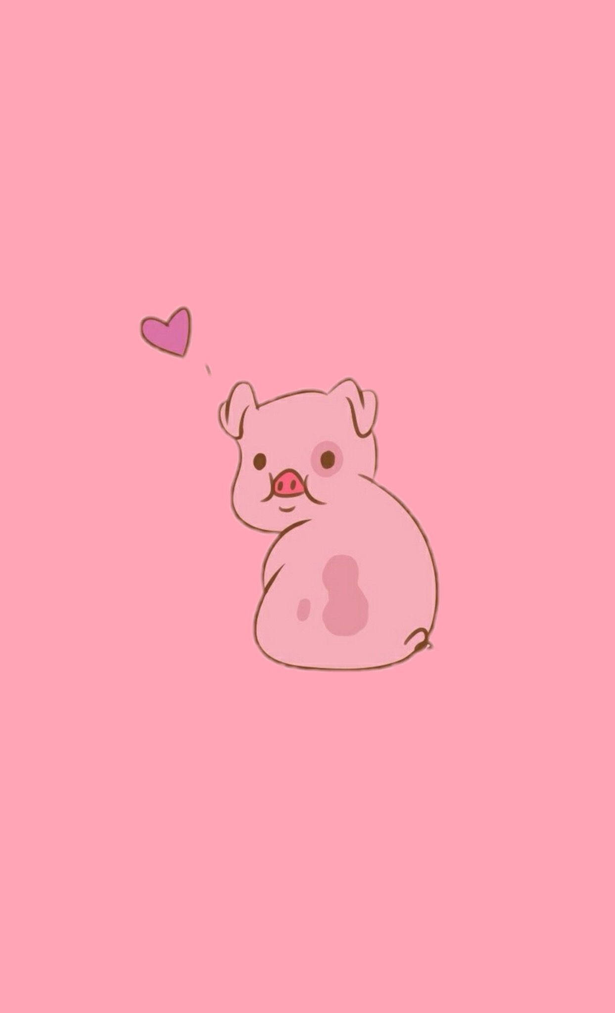 หมูน่ารักกับหัวใจ วอลเปเปอร์