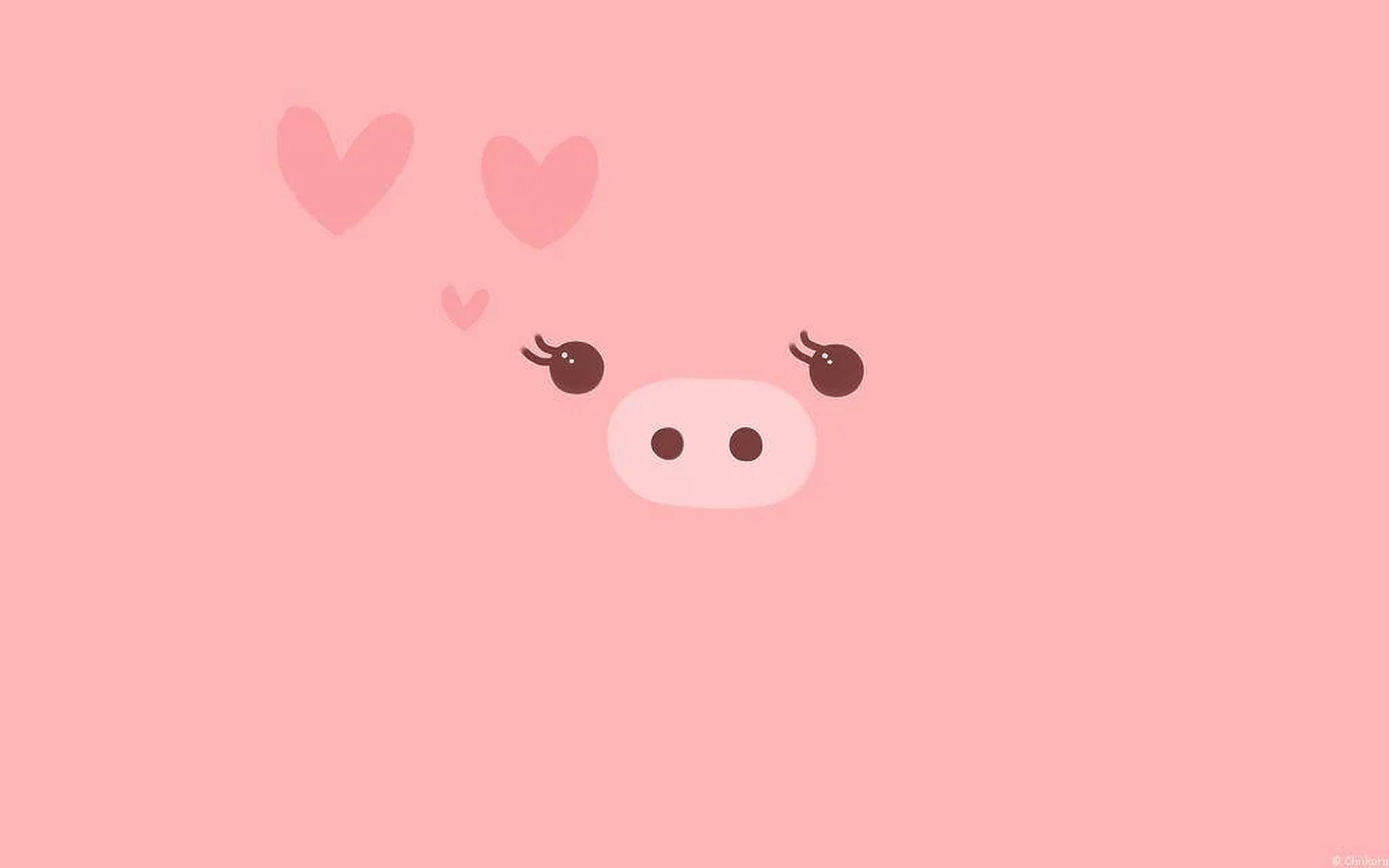 หมูน่ารักหัวใจสีชมพู วอลเปเปอร์