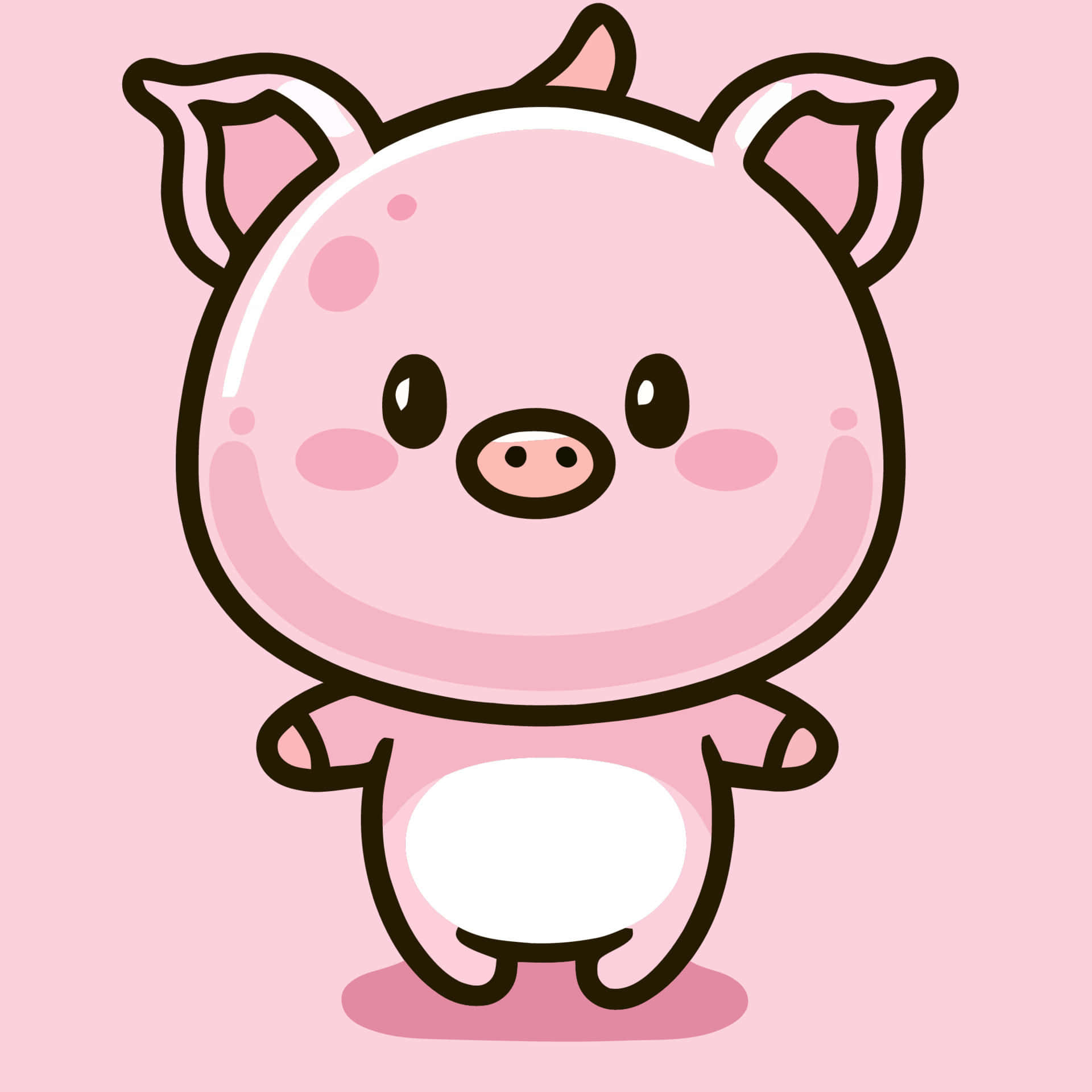 หมูน้อยน่ารักพร้อมกอดแน่นๆ! วอลเปเปอร์
