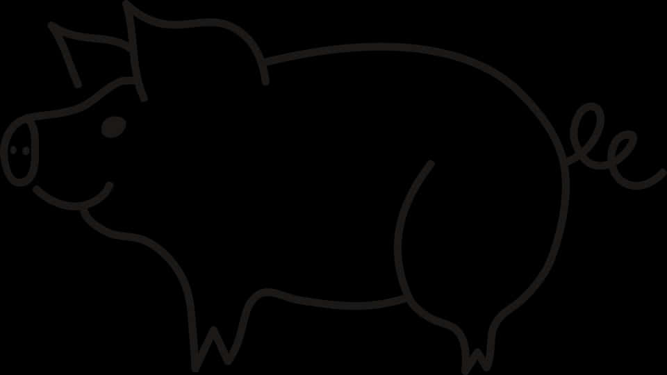 หมูลายเส้นเรียบง่าย วอลเปเปอร์