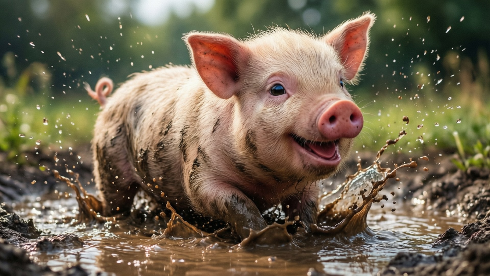 หมูโคลนเล่นสนุก วอลเปเปอร์