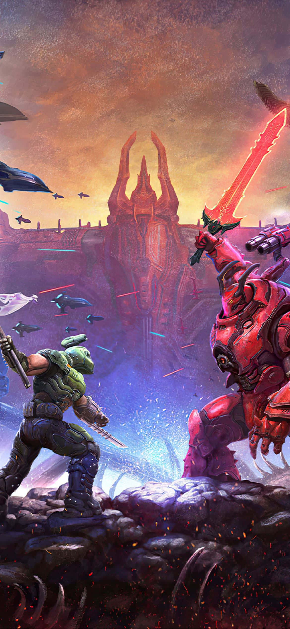 หลงไปในโลกของเกม Doom Eternal สุดยิ่งยวดบนไอโฟนของคุณ วอลเปเปอร์