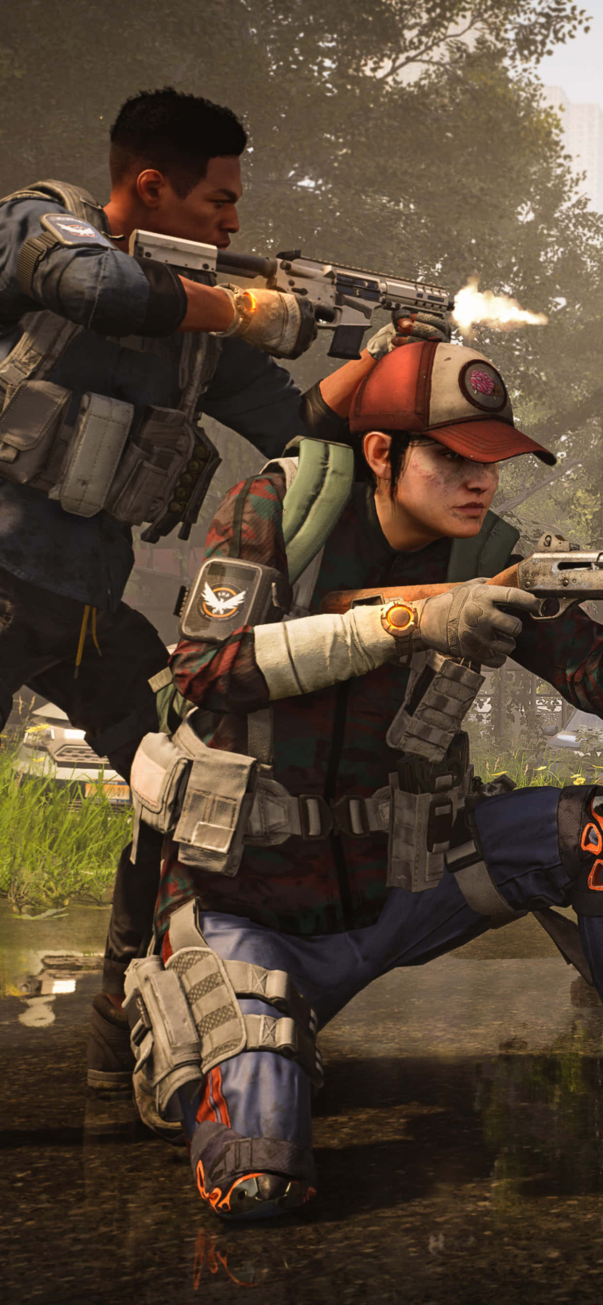 หลบหนีสู่โลกเสมือนกับ iPhone Xs Max และ The Division วอลเปเปอร์