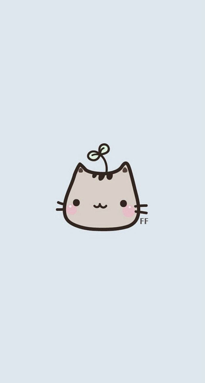 หัวแมวการ์ตูนสีเทา วอลเปเปอร์