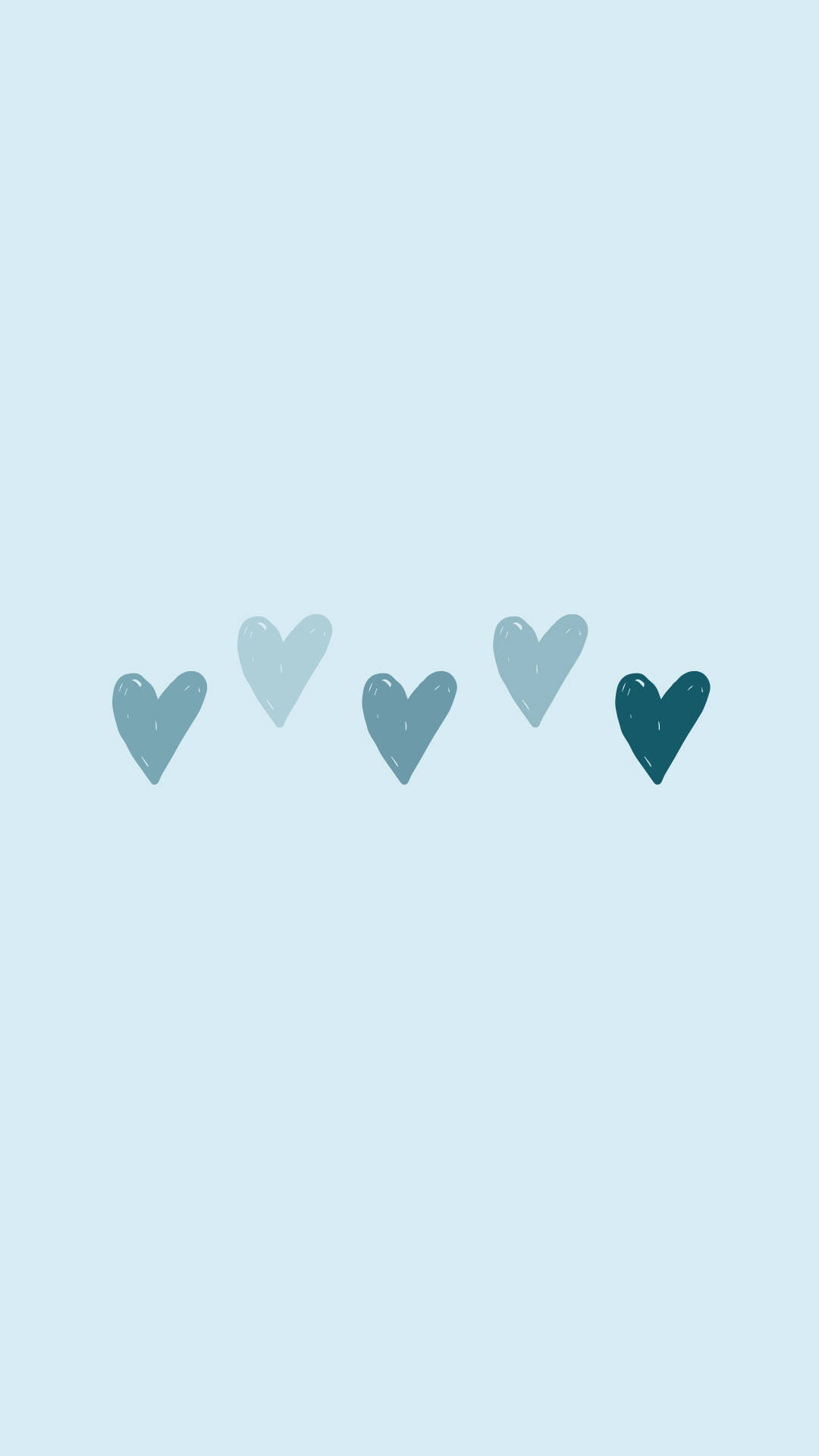 หัวใจมินิมอลสไตล์น่ารักสีฟ้า วอลเปเปอร์