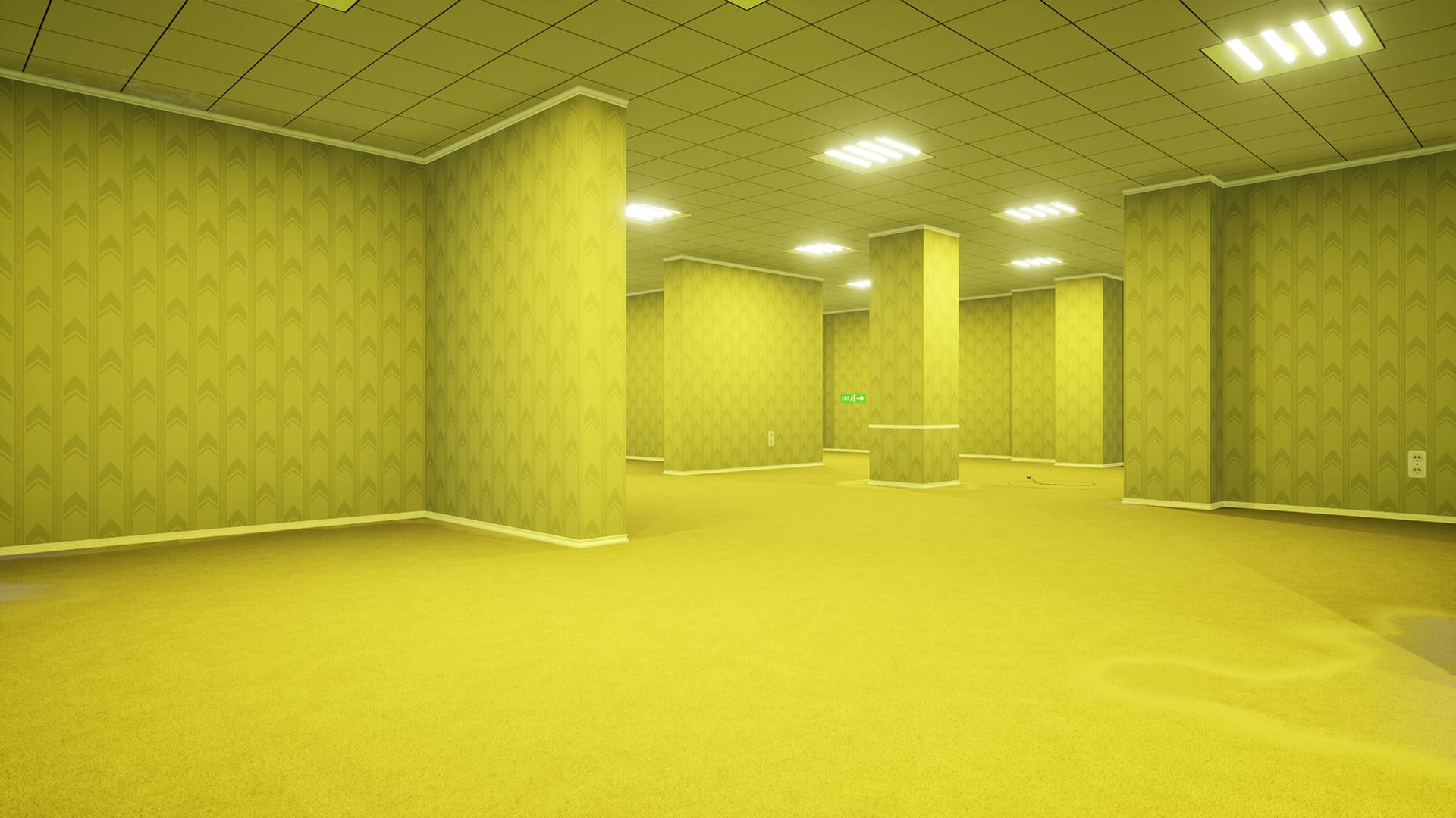 ห้องกว้างซับซ้อนใน The Backrooms วอลเปเปอร์