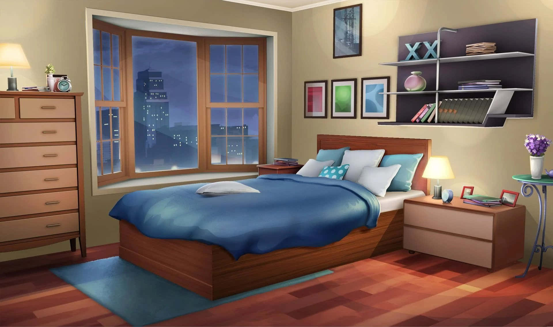 ห้องอนิเมะที่อบอุ่นและมีชีวิตชีวา วอลเปเปอร์