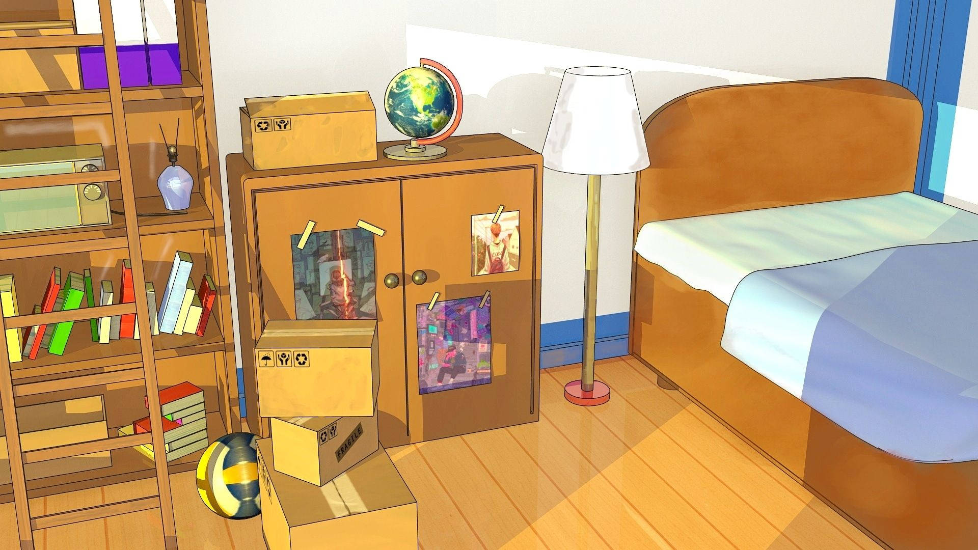 ห้องอนิเมะเรียบง่าย วอลเปเปอร์
