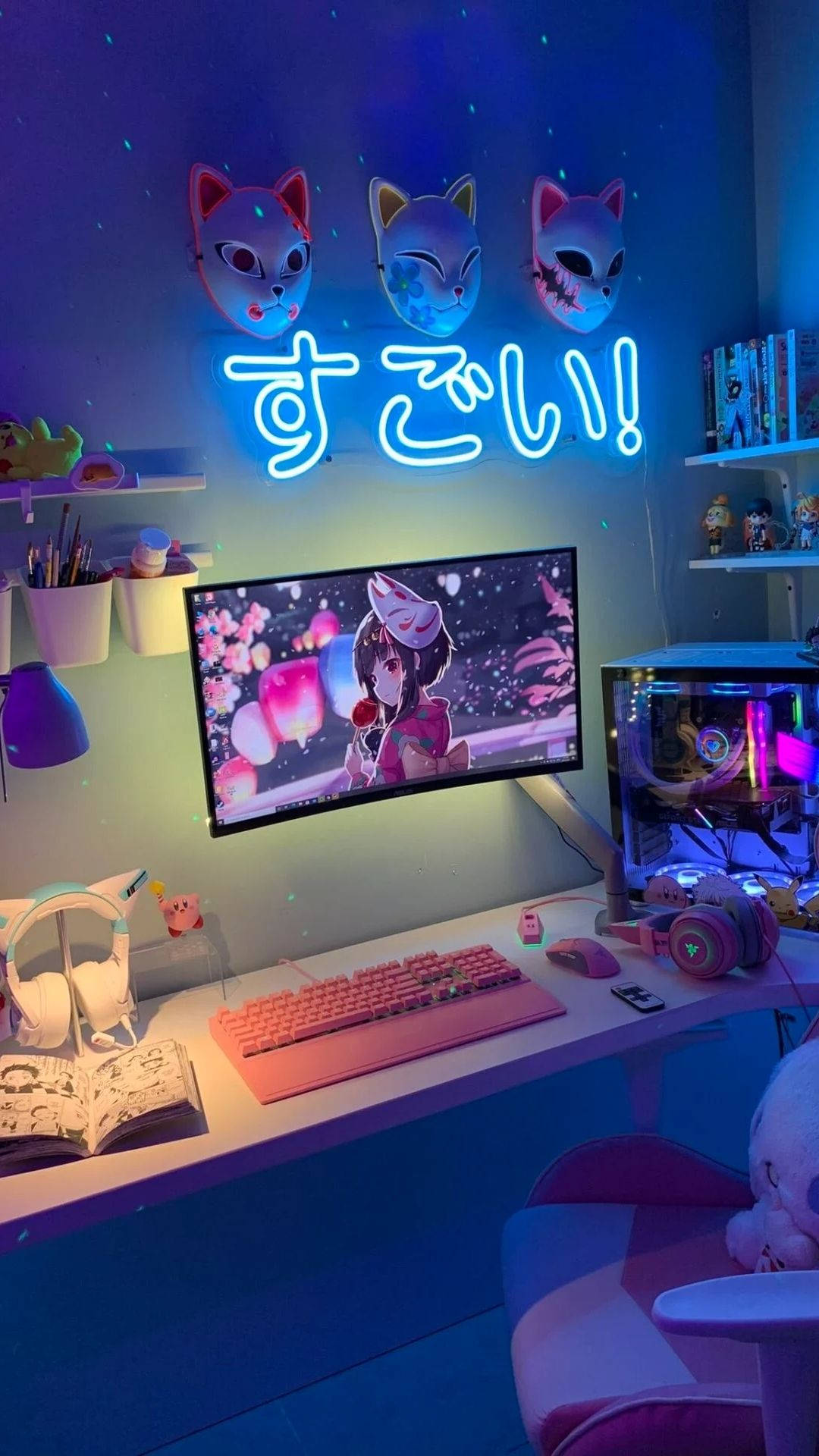 ห้องเกมเมอร์สไตล์อนิเมะ วอลเปเปอร์