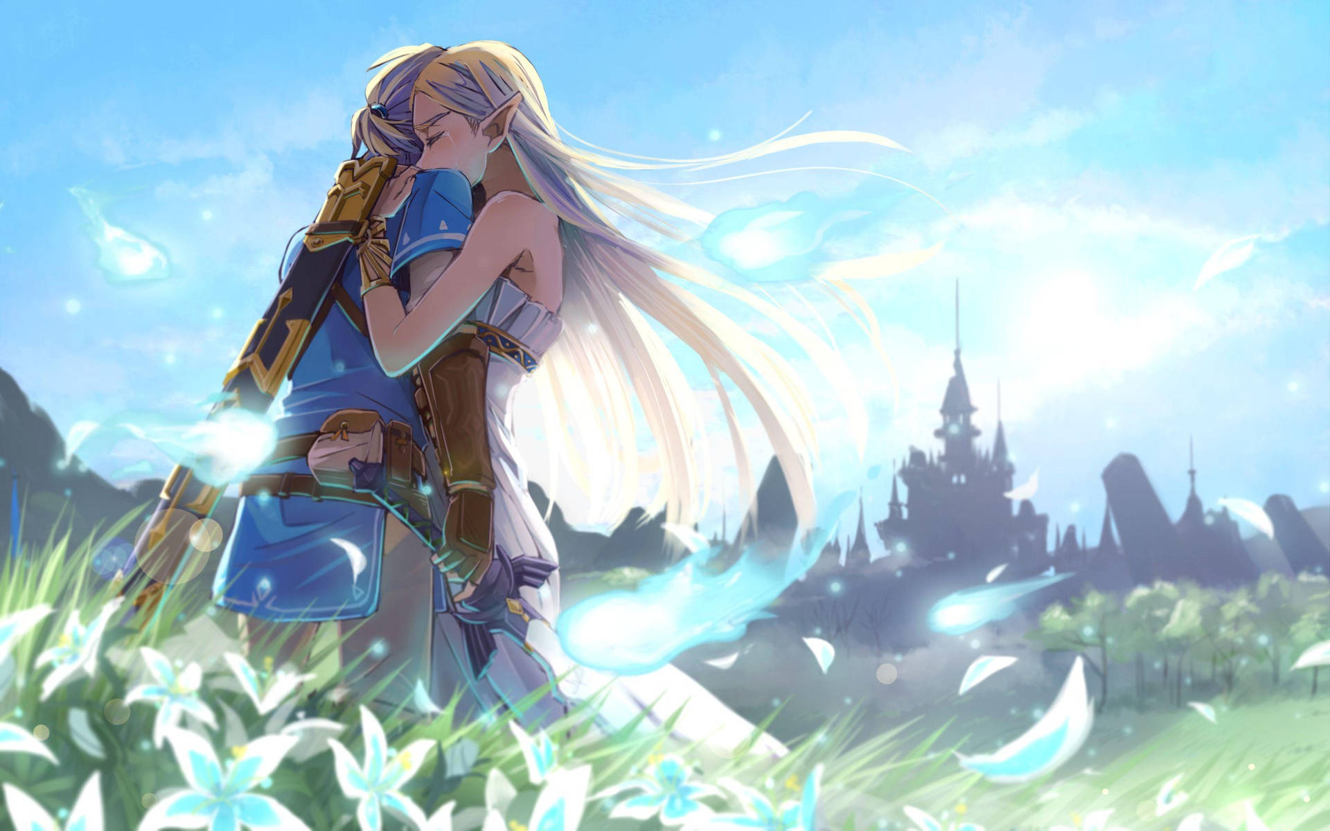 อนิเมะคู่รักกอด Zelda — ตำนานแห่งเซลดา GIF วอลเปเปอร์