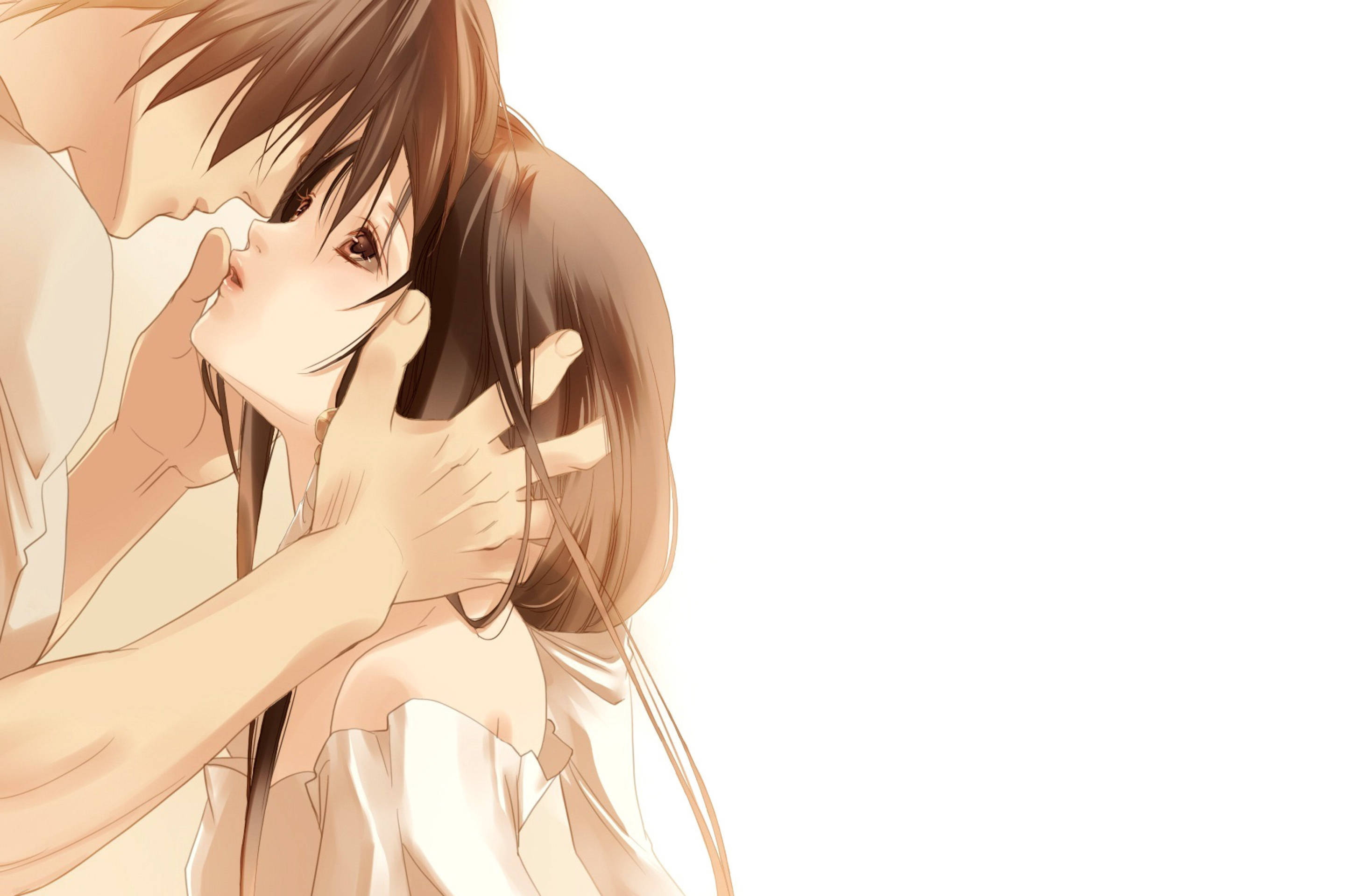 อนิเมะคู่รักกำลังจะจูบ วอลเปเปอร์