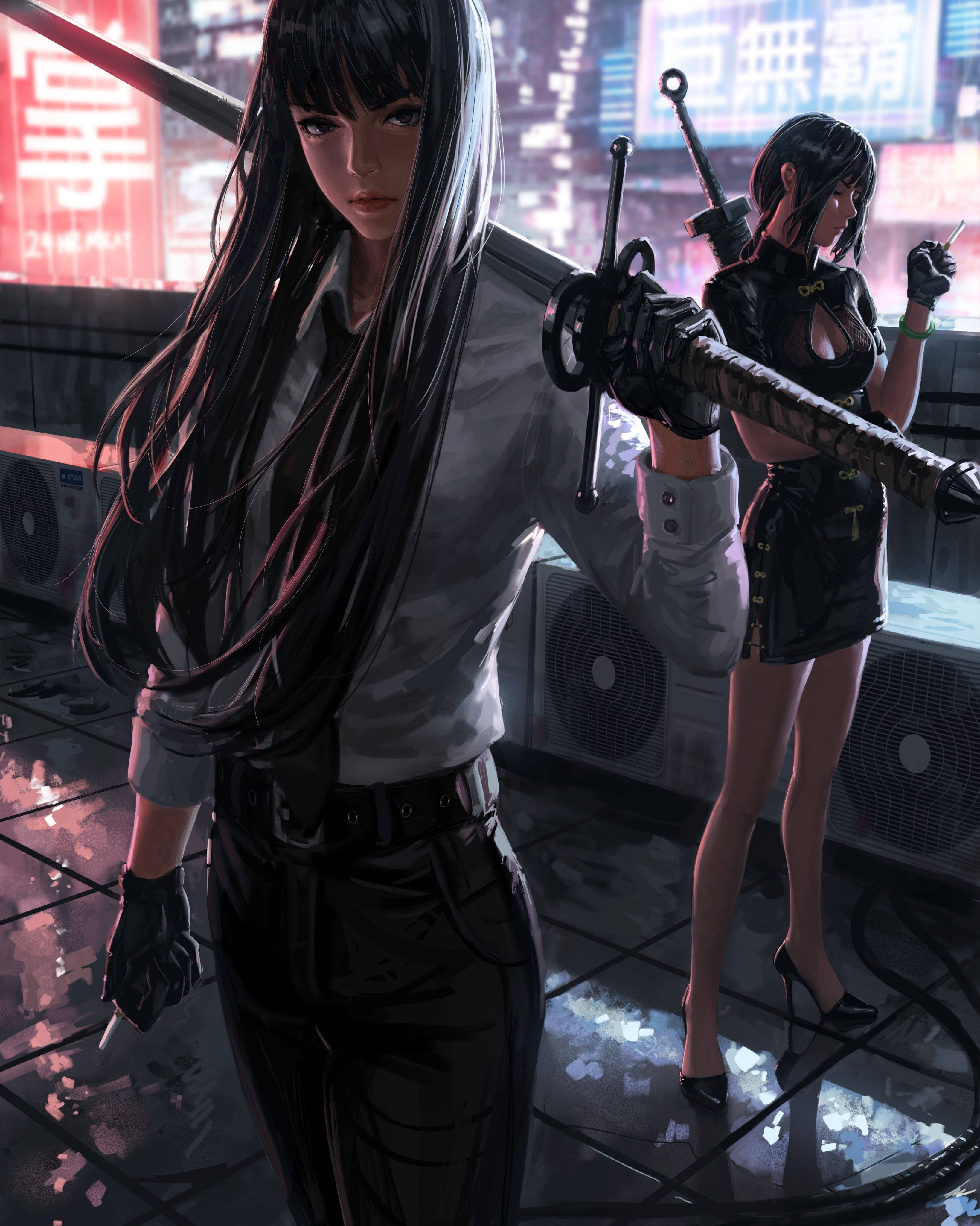 อนิเมะสาวแกร่งถือดาบใหญ่ วอลเปเปอร์