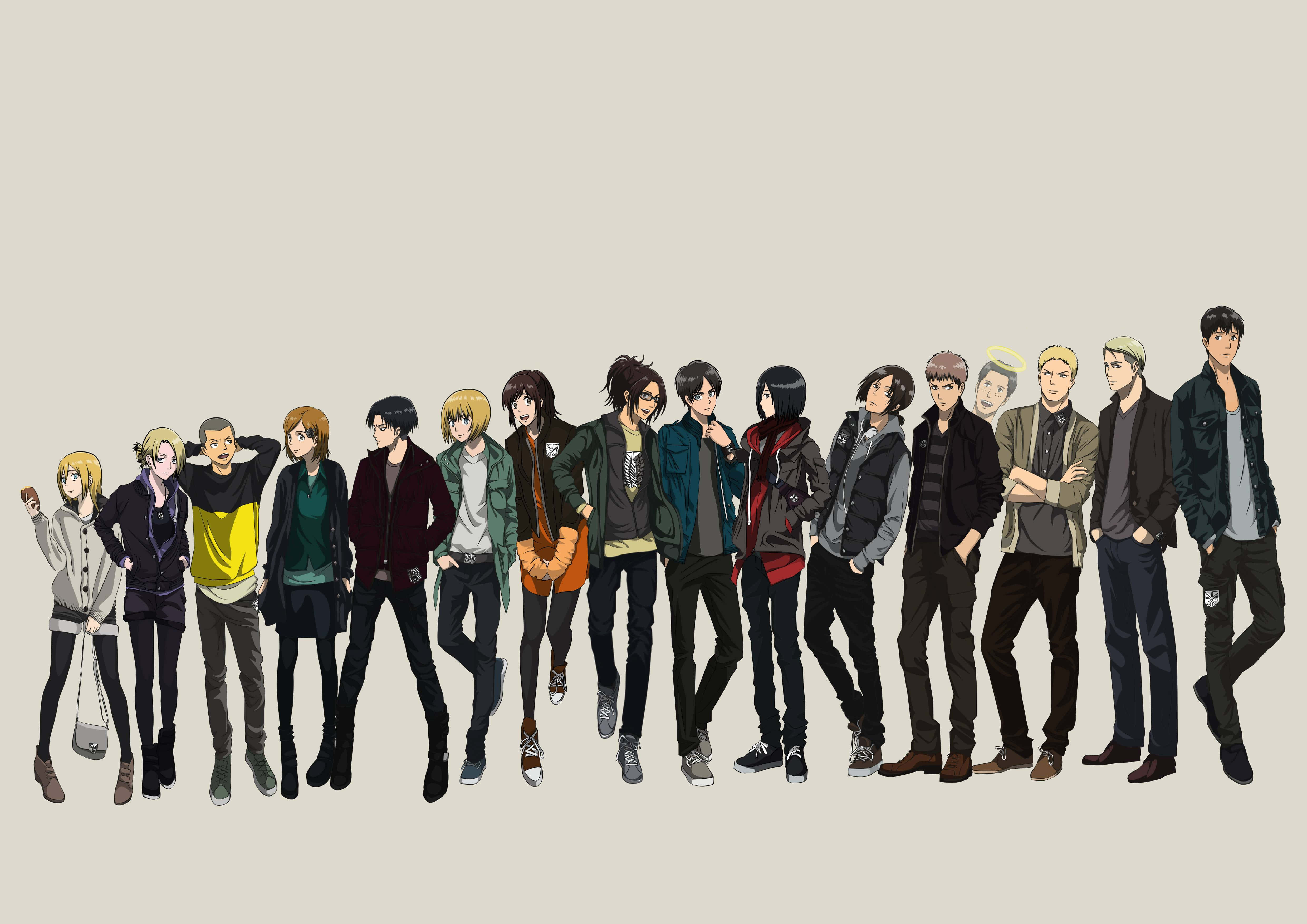 อนิเมะสุดมันส์ แฟนพันธุ์แท้ต้องถูกใจ Attack on Titan - เอเรน เยเกอร์, มิคาสะ แอคเคอร์แมน และ อาร์มิน อาร์เลิร์ต วอลเปเปอร์