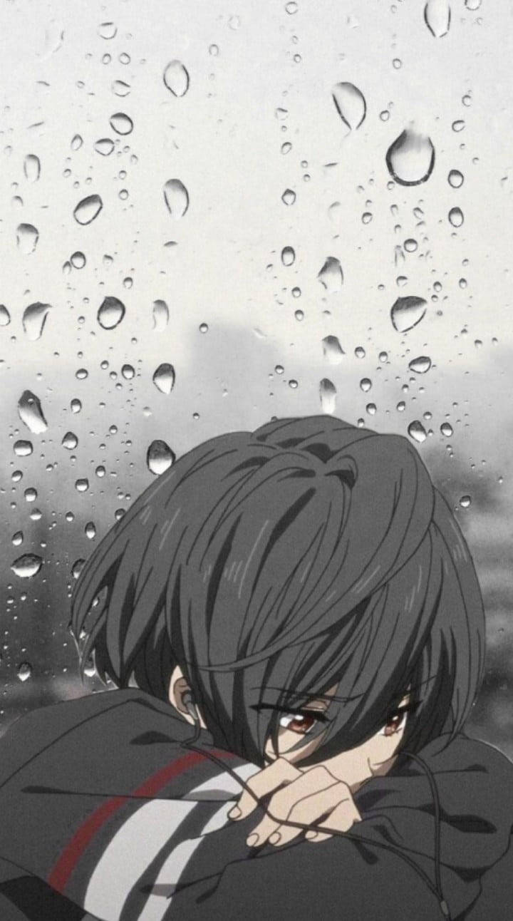 อนิเมะเด็กหนุ่มเศร้าหมองสไตล์อาร์ต — อนิเมะเศร้า GIF วอลเปเปอร์