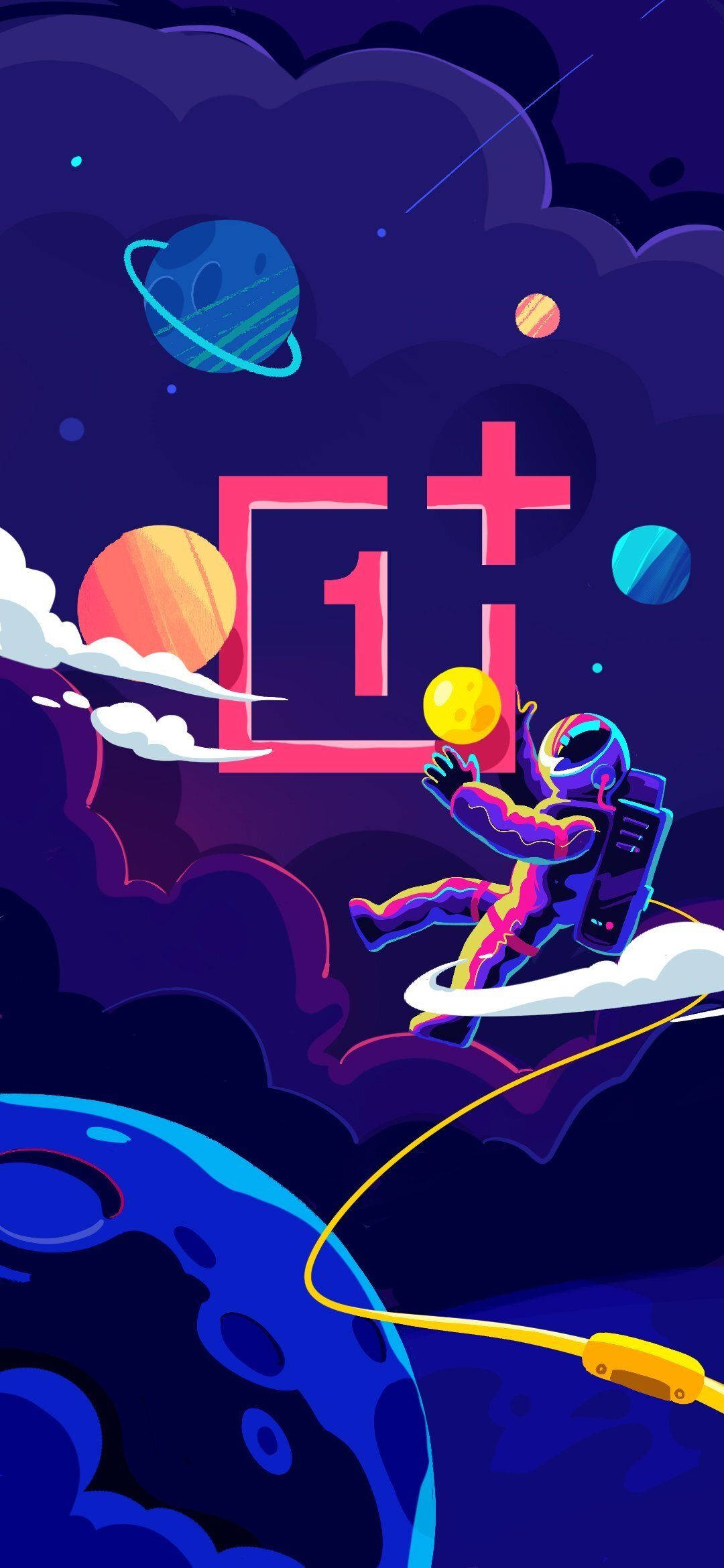 อวกาศพร้อมโลโก้ OnePlus 9R วอลเปเปอร์