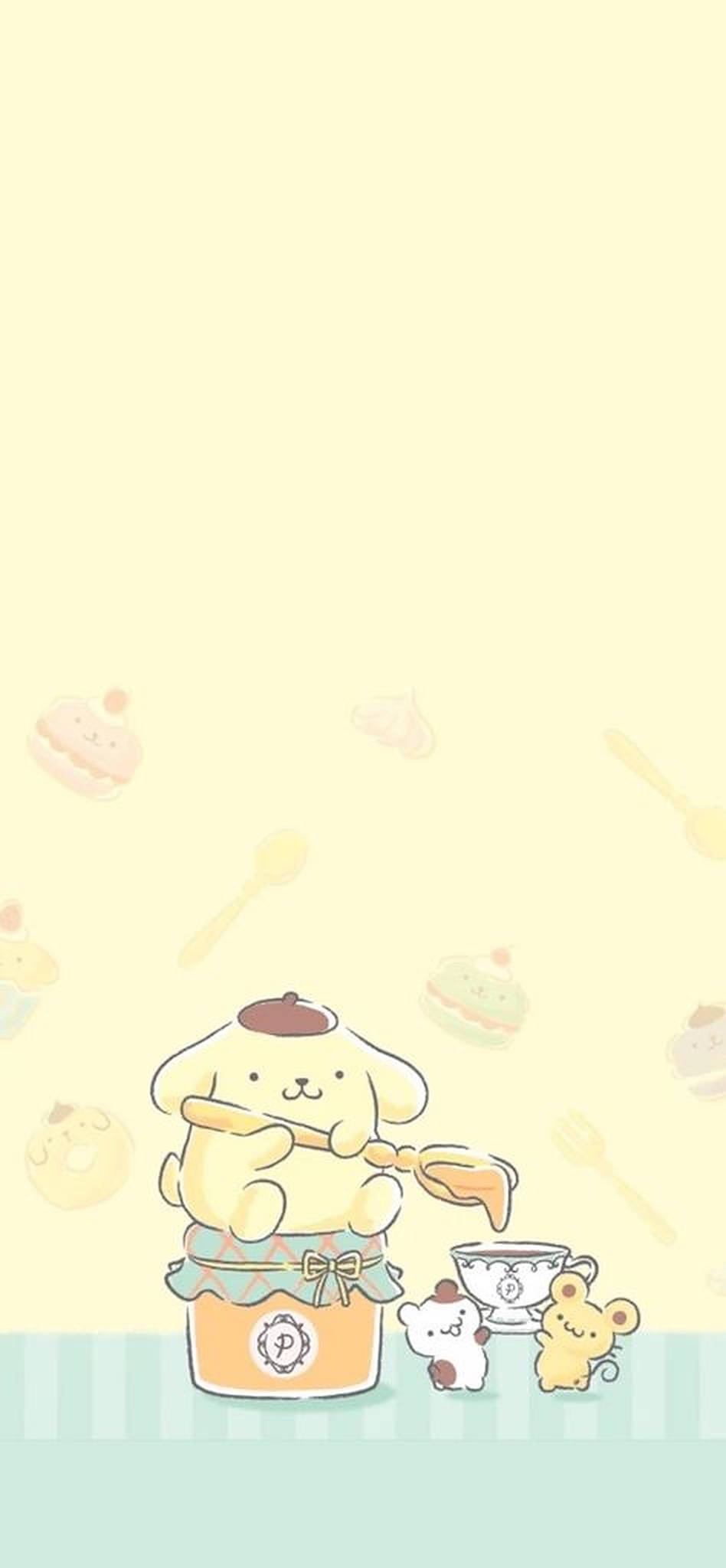 อาร์ต Pompompurin มินิมัลลิสต์ วอลเปเปอร์